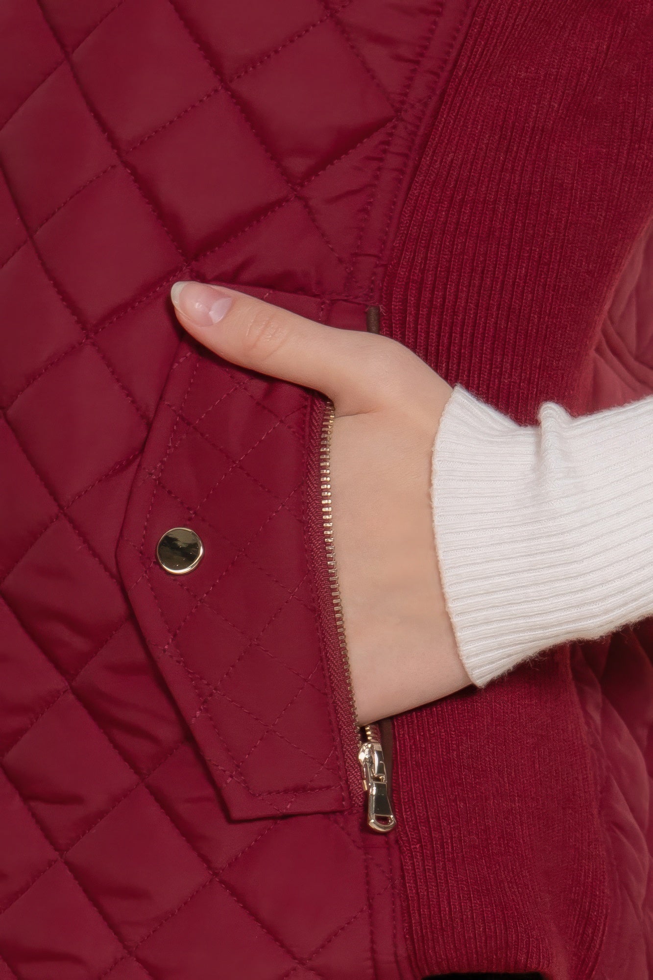 Suede Piping Quilted Padding Vest product image