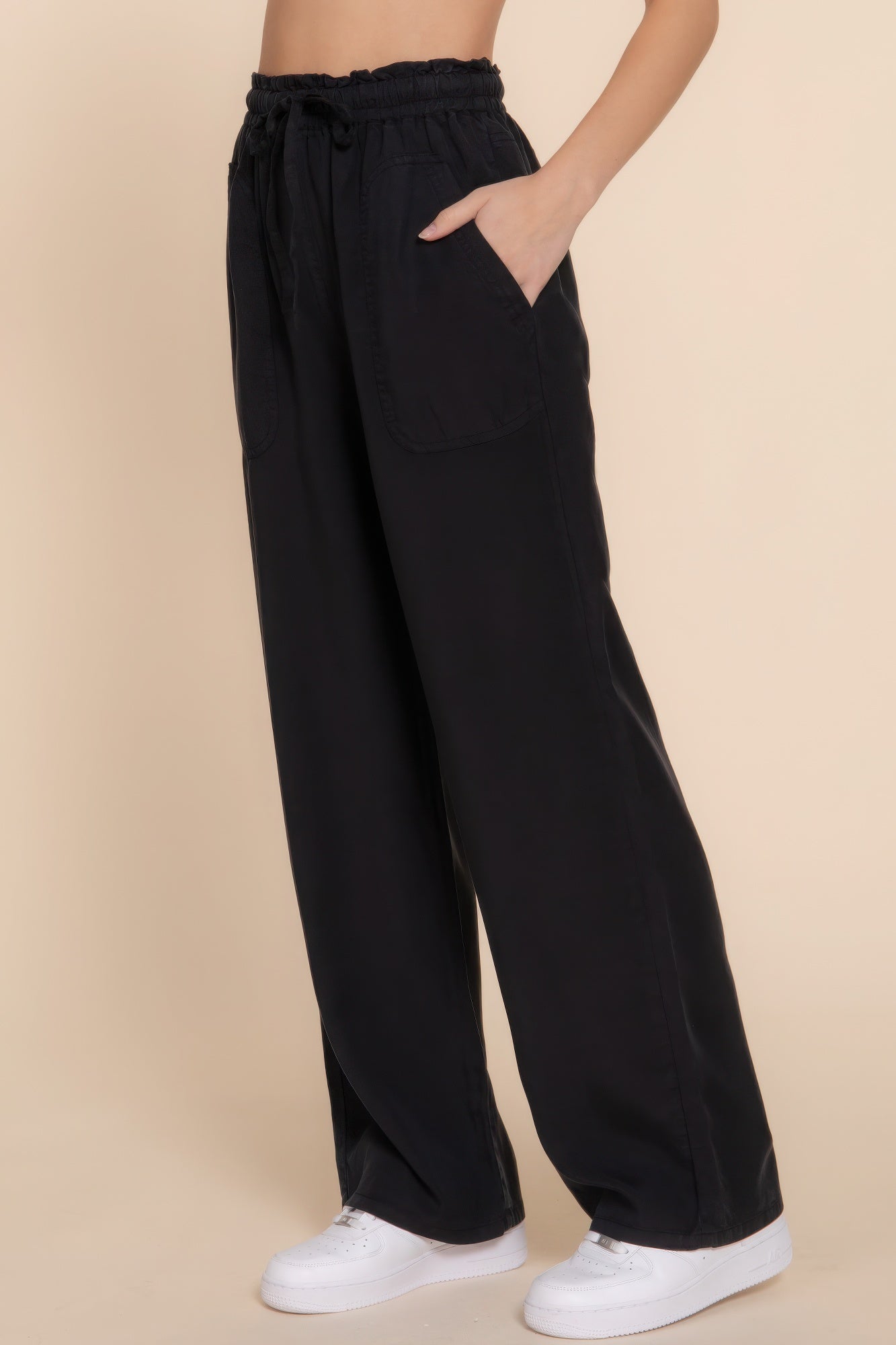 Elastic Waist Tencel Long Pants product image