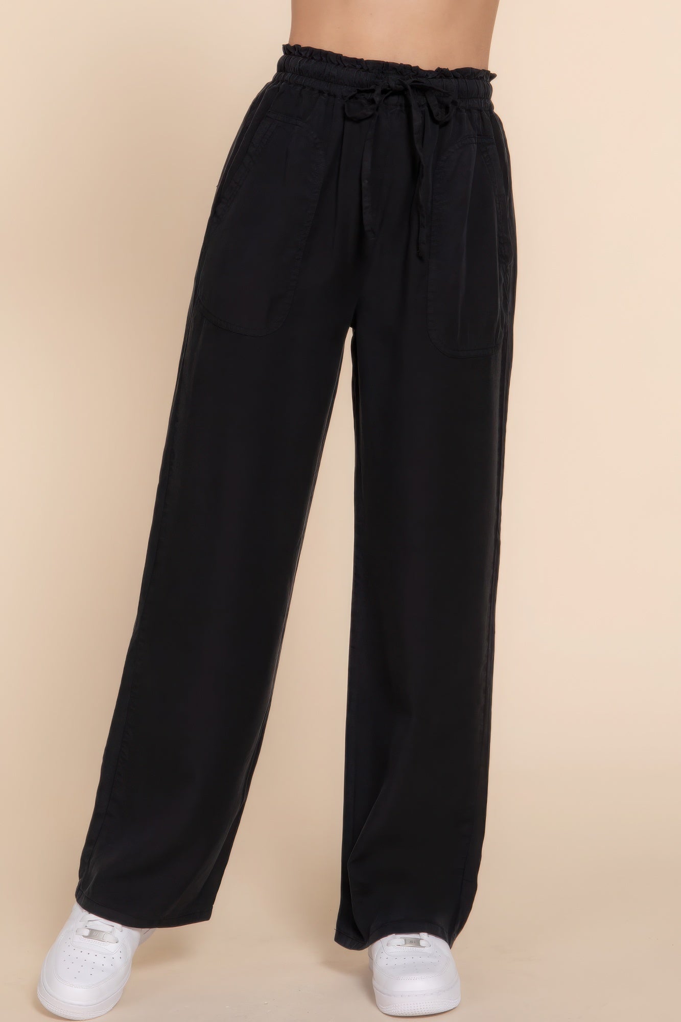 Elastic Waist Tencel Long Pants product image