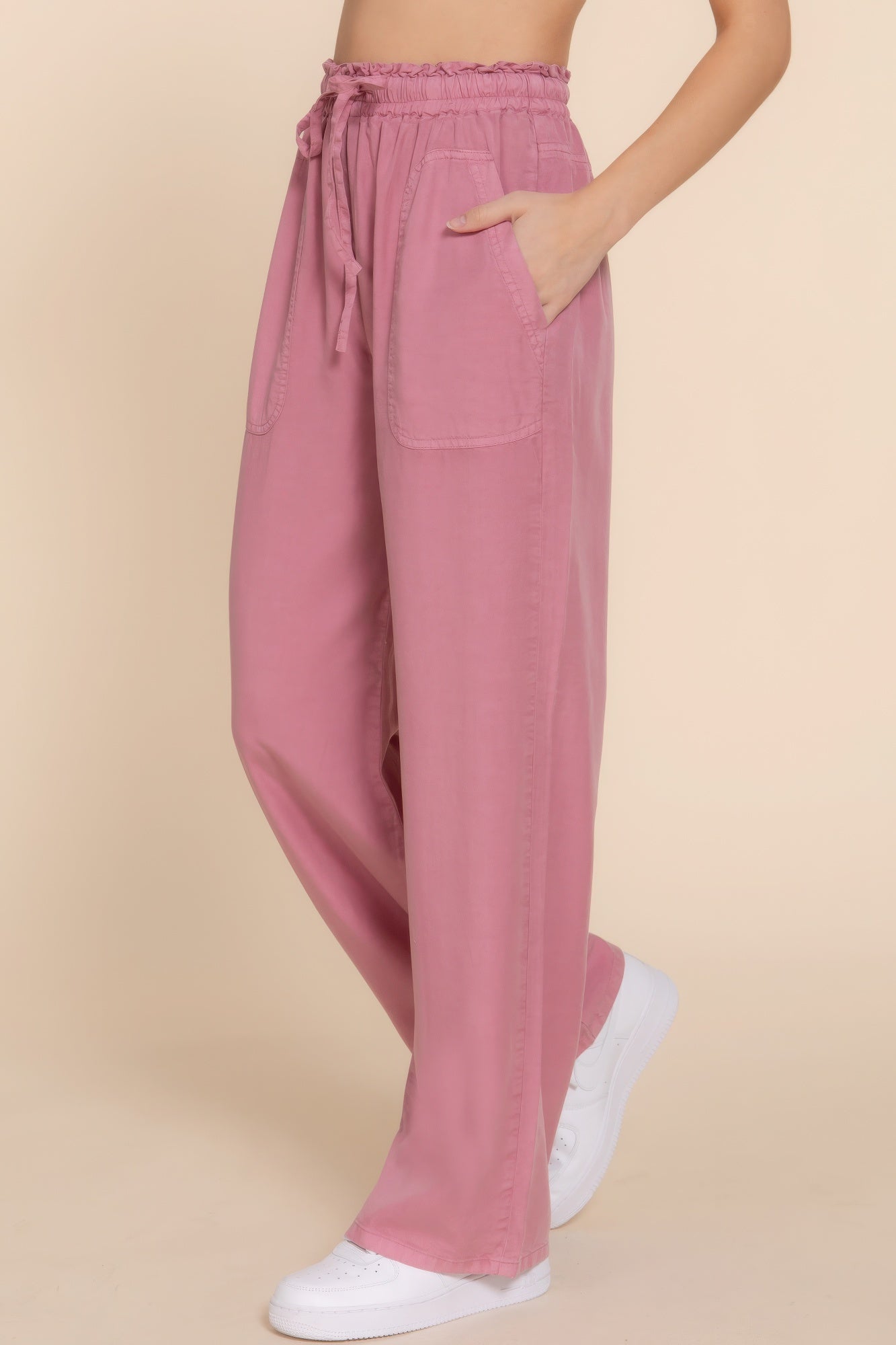 Elastic Waist Tencel Long Pants product image