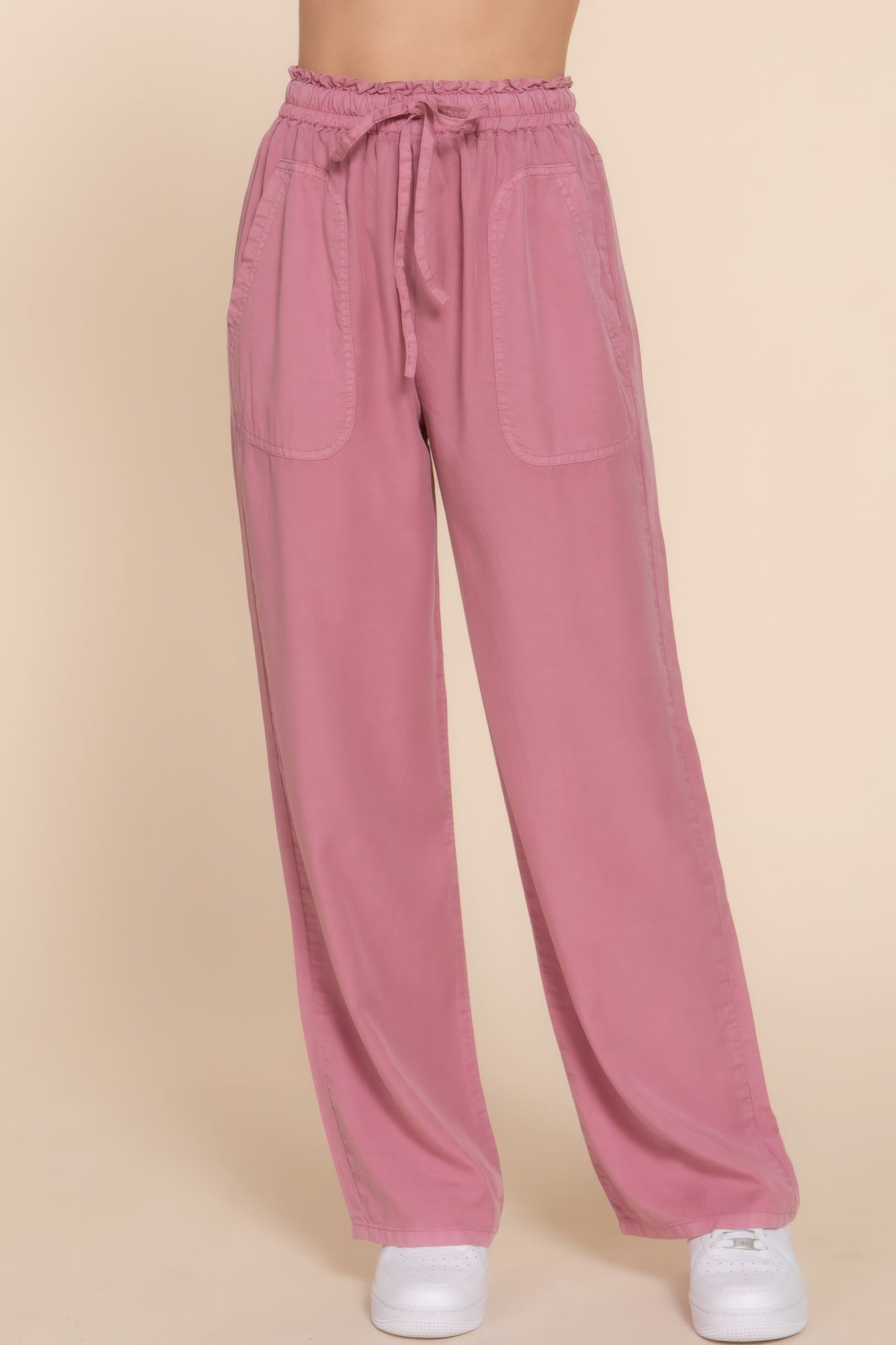 Elastic Waist Tencel Long Pants product image