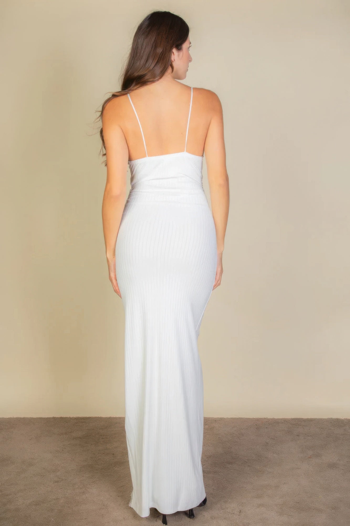 Eyelash Lace Trim Split Thigh Cami Dress product image