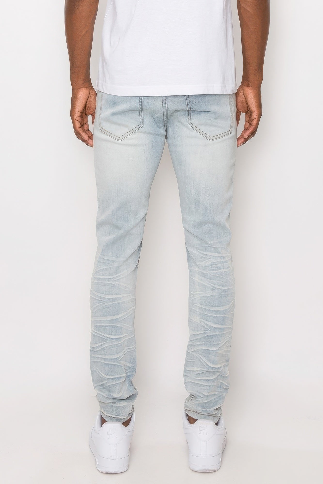 Men Creased Biker Denim Jeans product image