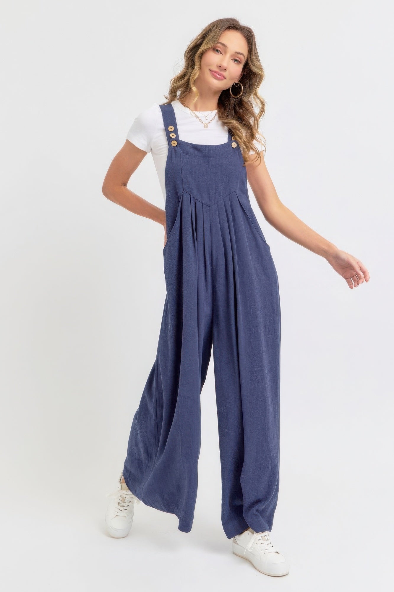 Adjustable Strap Overall Wide Leg Jumpsuit product image