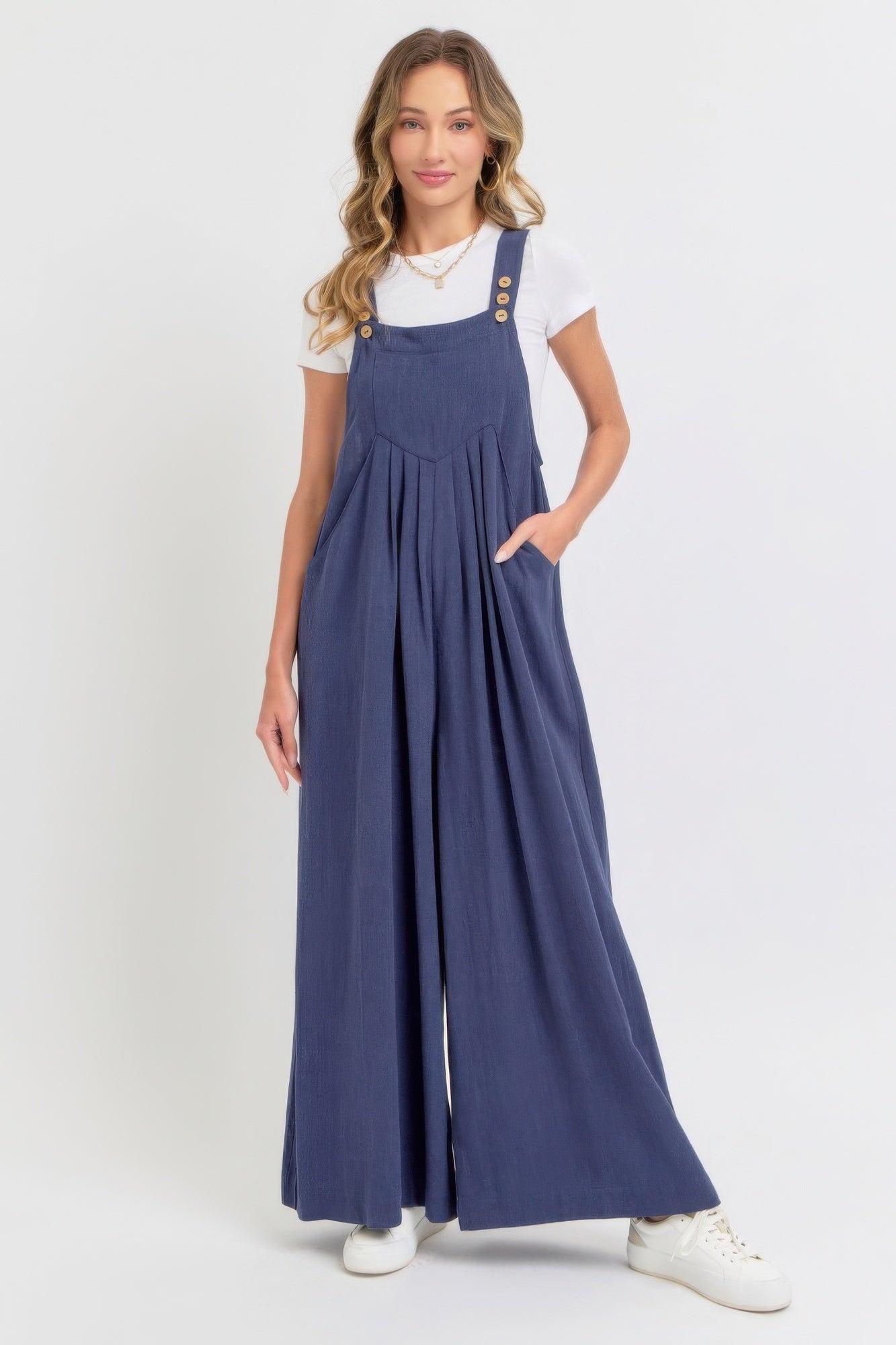Adjustable Strap Overall Wide Leg Jumpsuit product image