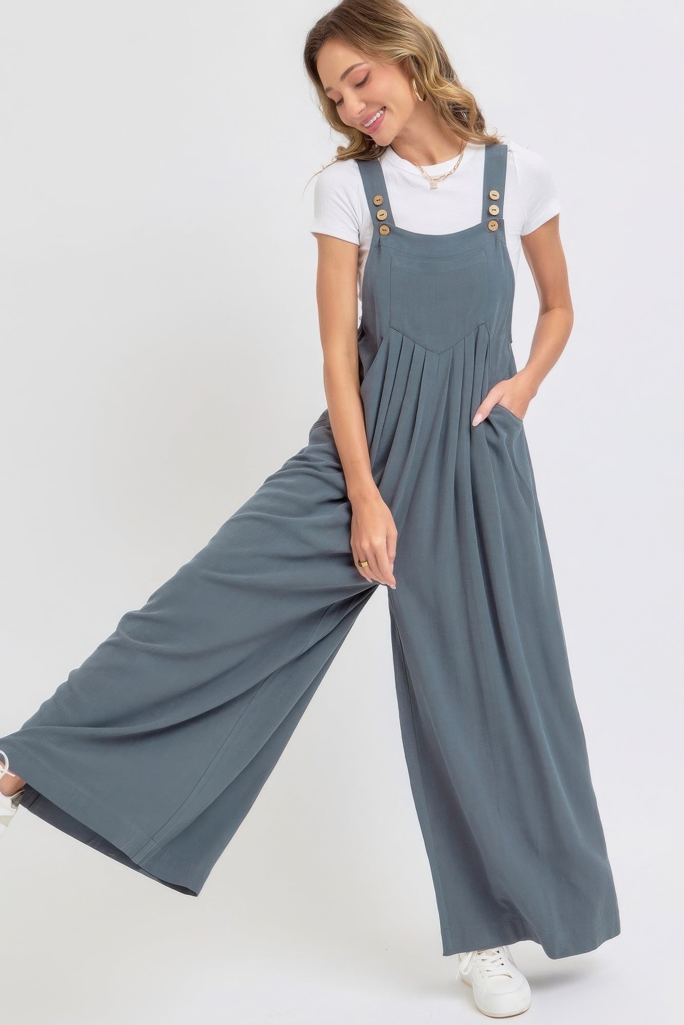 Adjustable Strap Overall Wide Leg Jumpsuit product image
