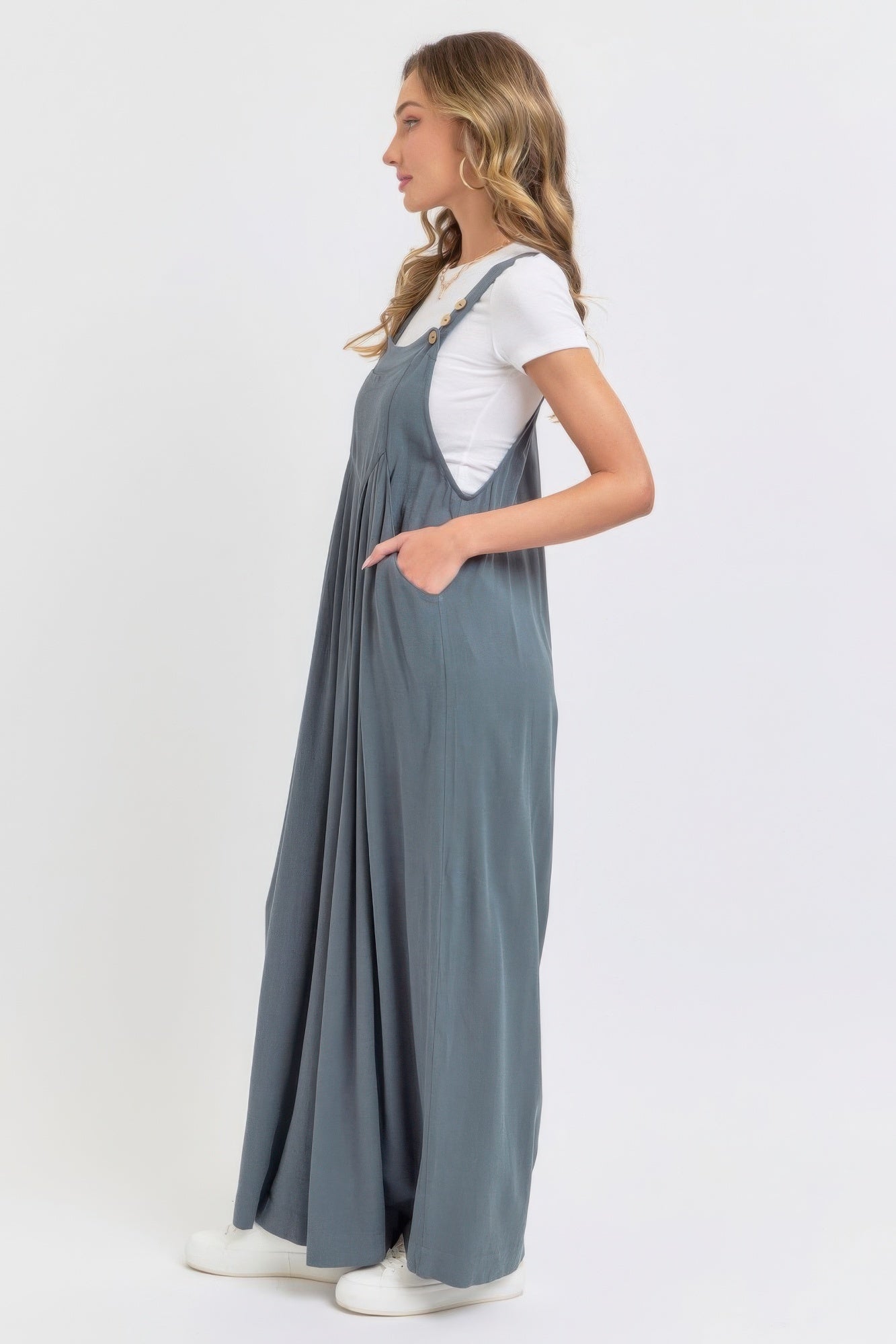 Adjustable Strap Overall Wide Leg Jumpsuit product image