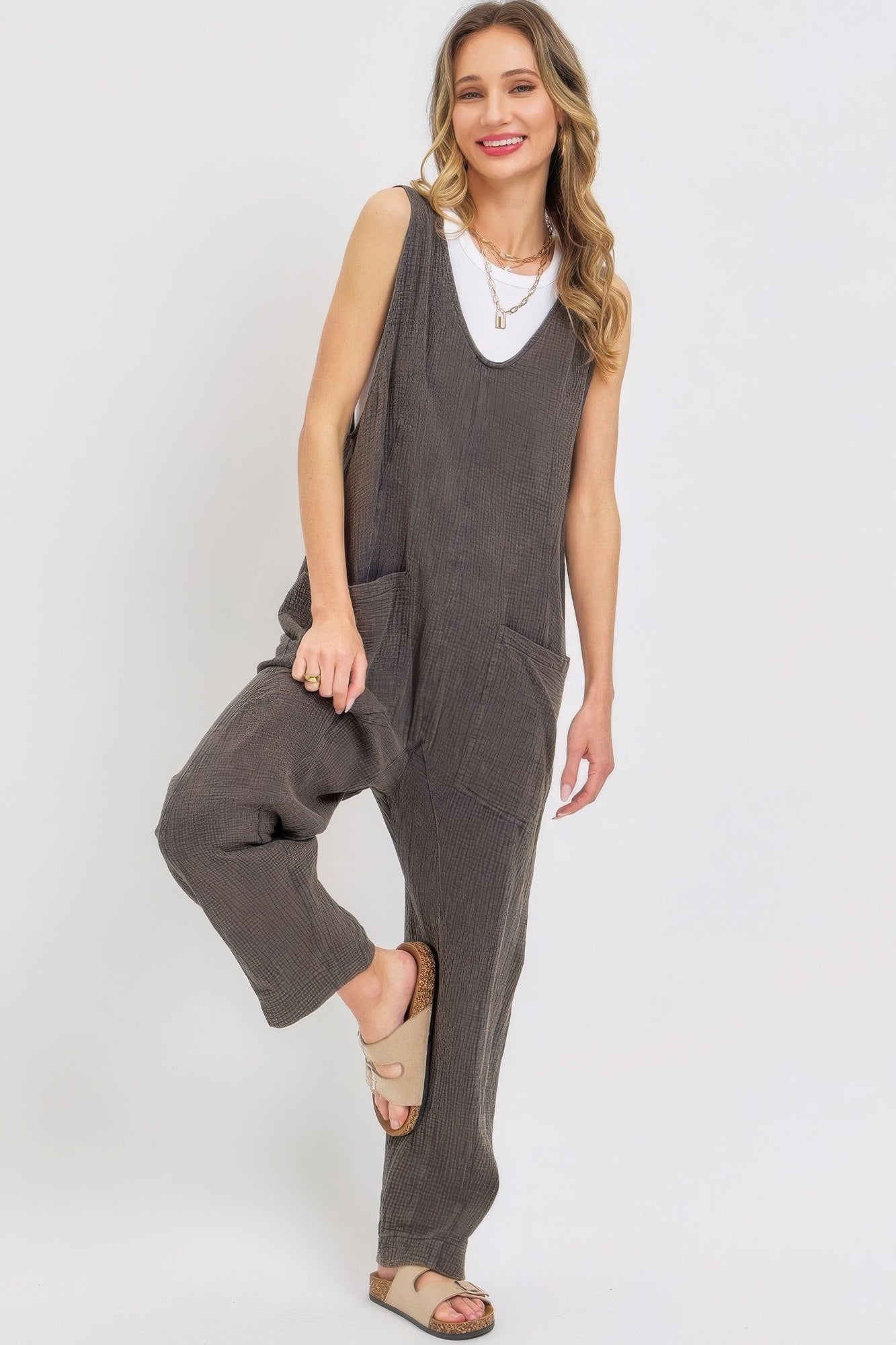 Mineral Washed Summer Jumpsuit product image