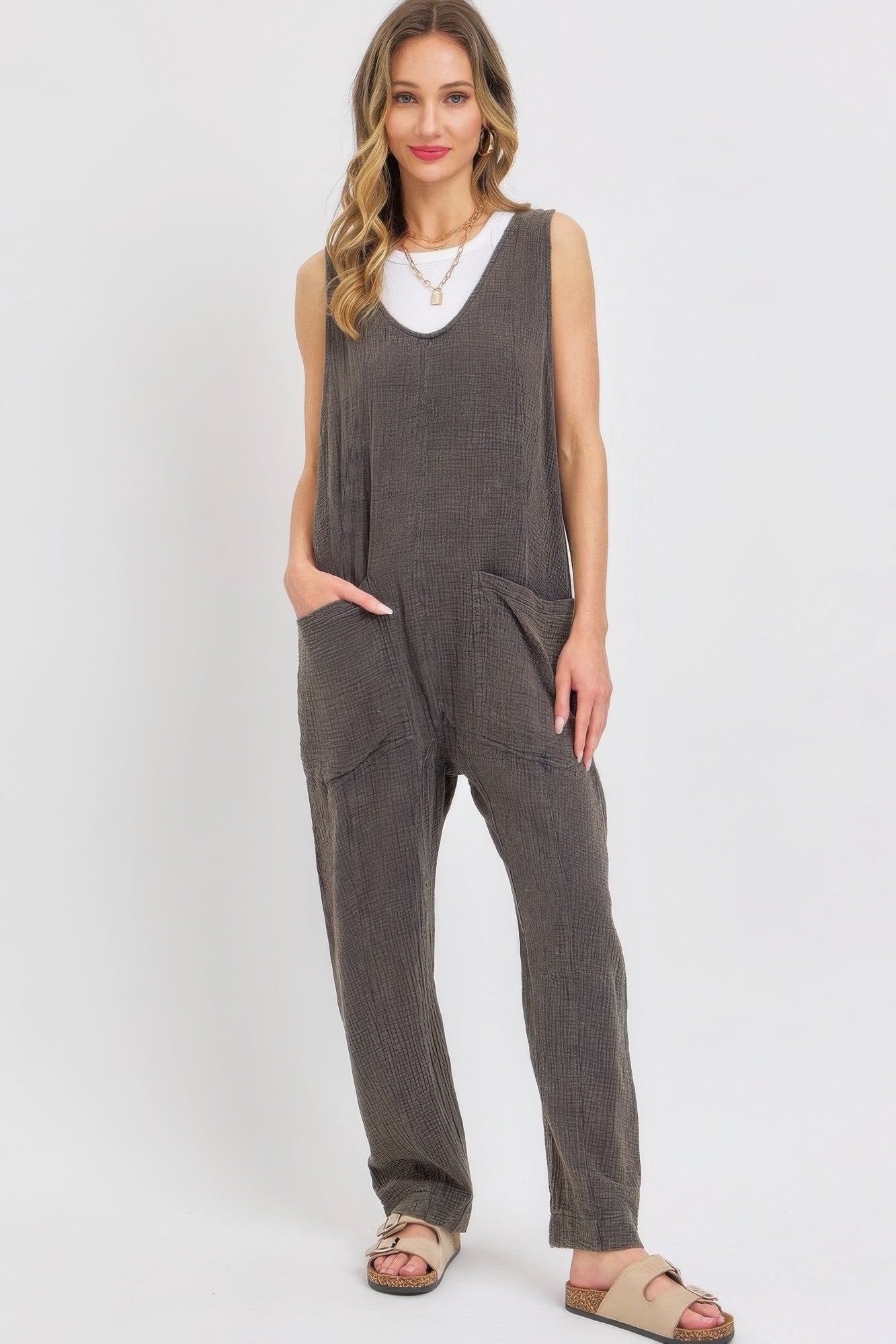 Mineral Washed Summer Jumpsuit product image