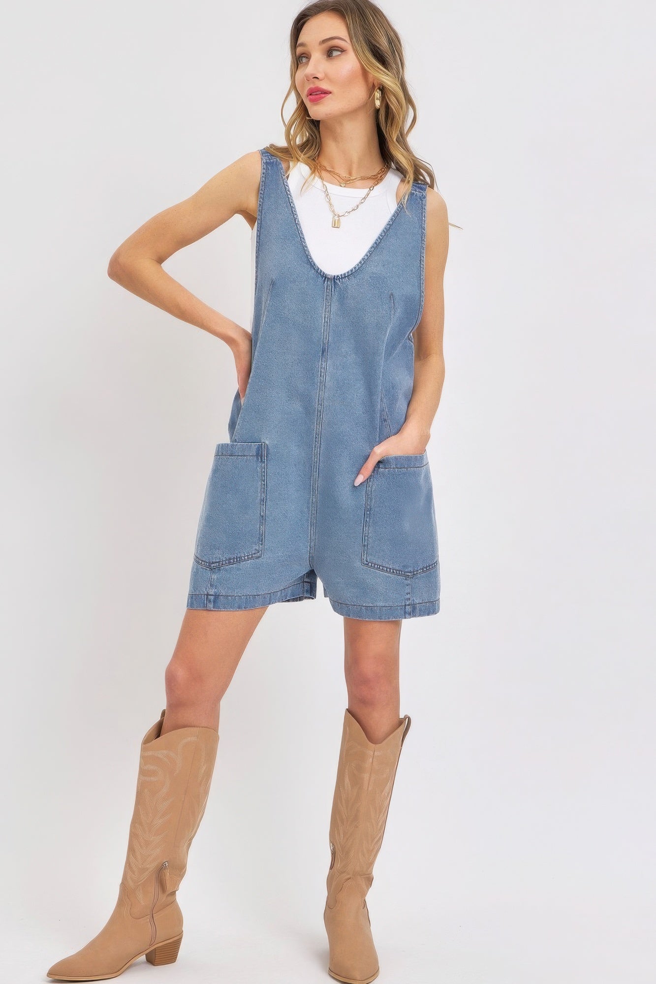 Summer Denim Overall Romper product image