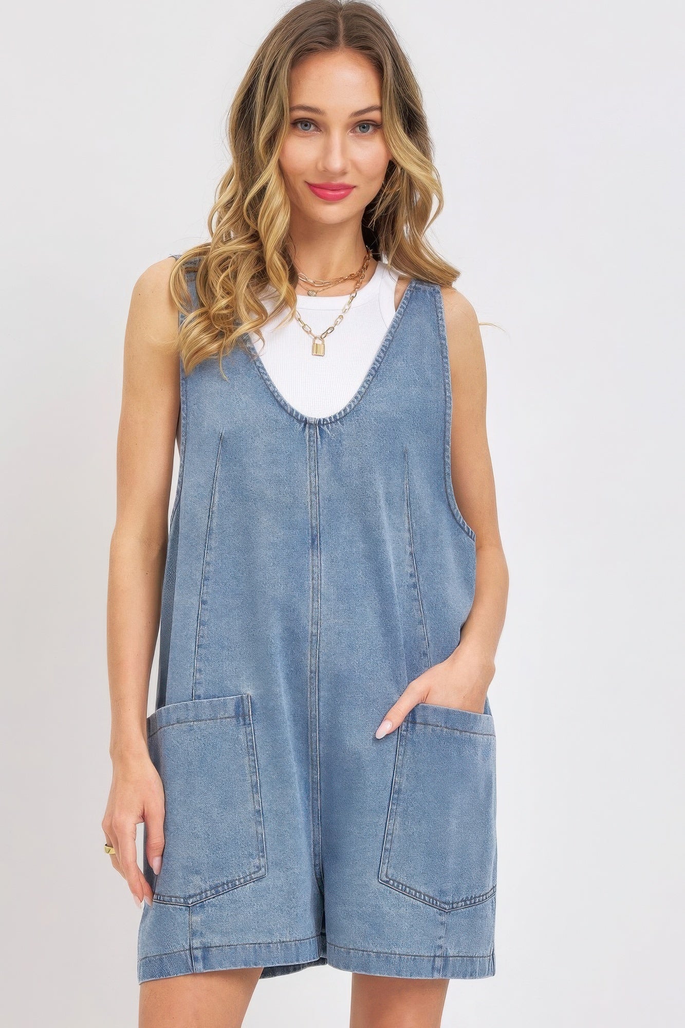 Summer Denim Overall Romper product image