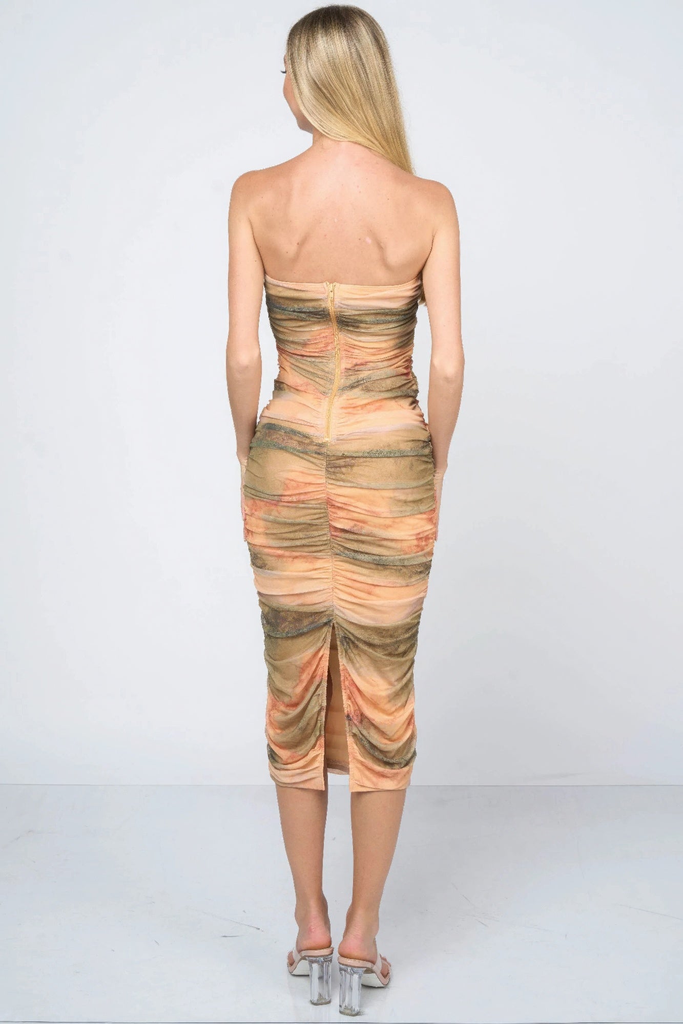 Tie dey printed mesh mini dress product image