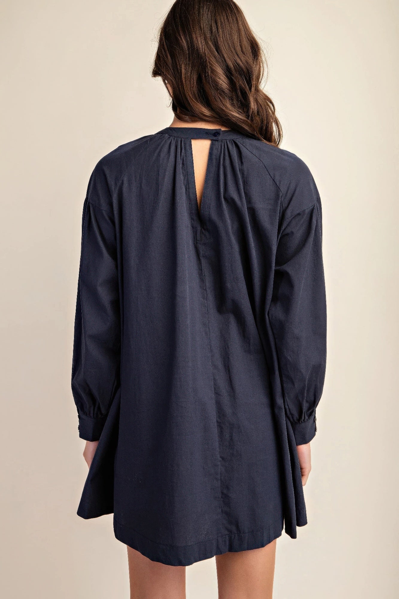 Long sleeve mini dress with lace detail product image