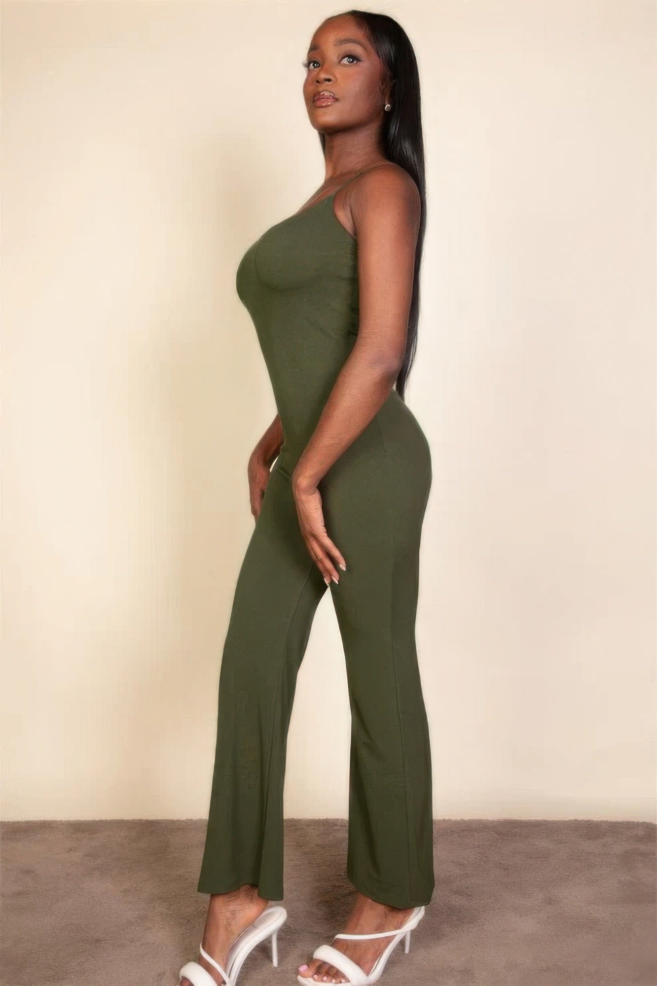 Ribbed sleeveless wide leg jumpsuit product image