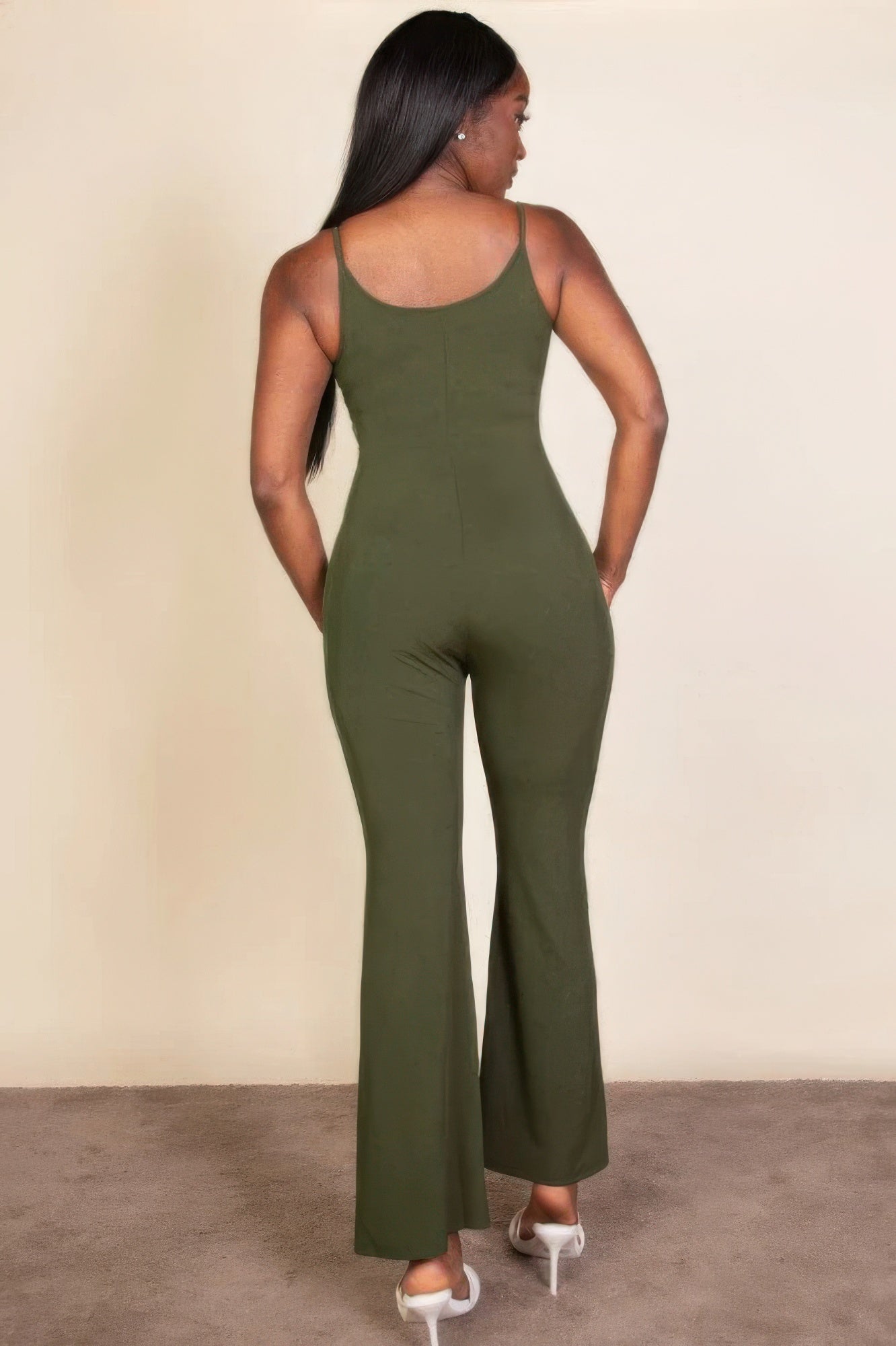 Ribbed sleeveless wide leg jumpsuit product image