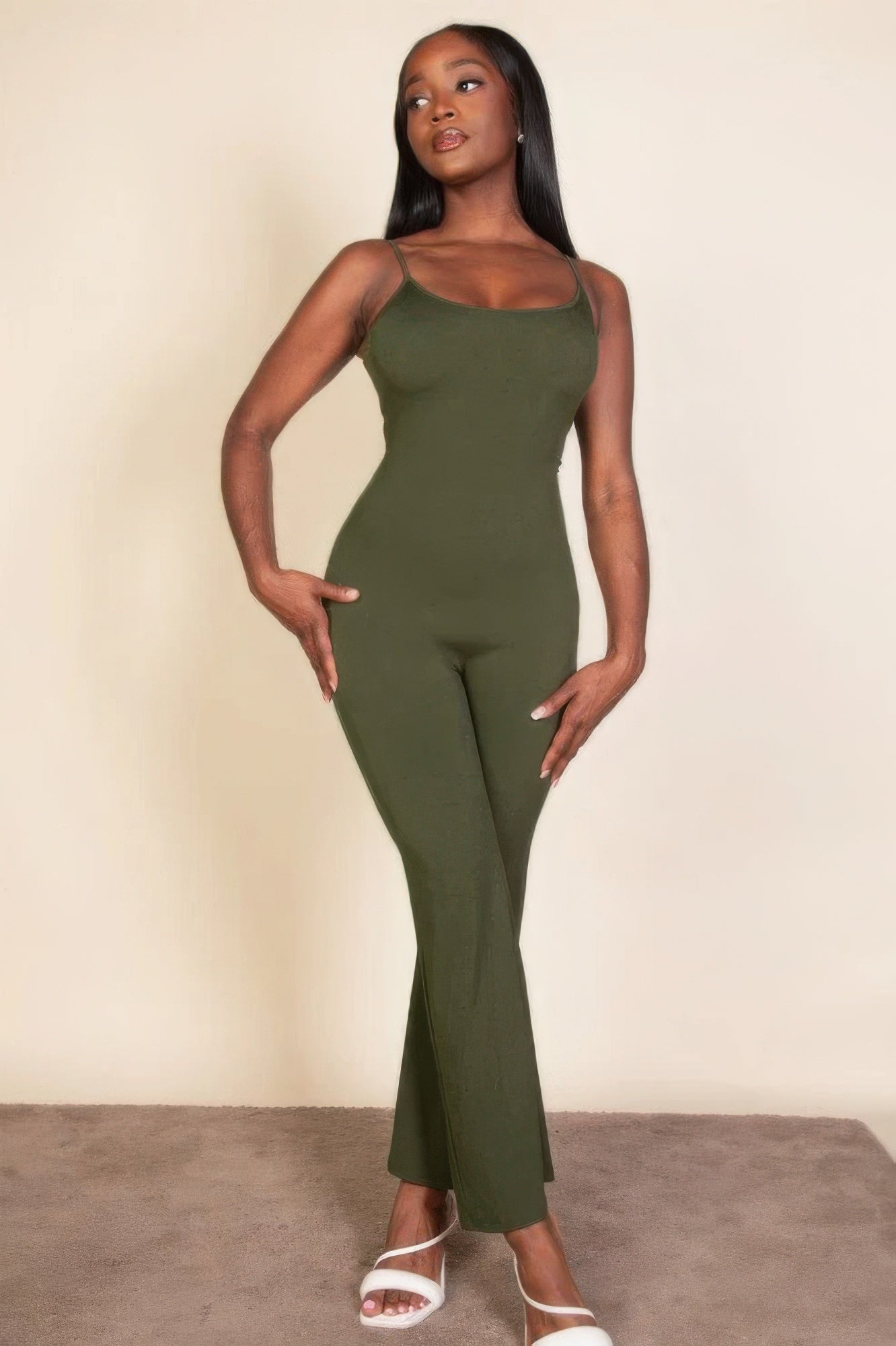 Ribbed sleeveless wide leg jumpsuit product image