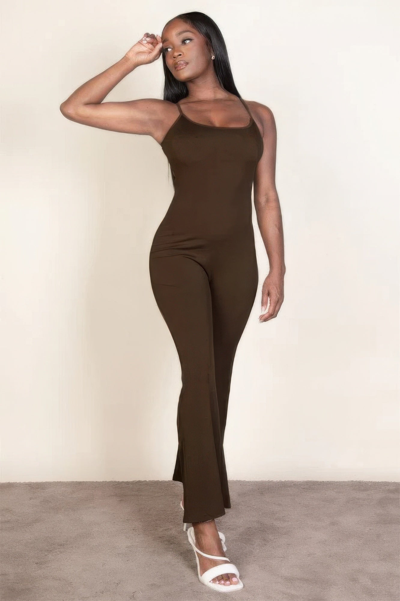 Ribbed sleeveless wide leg jumpsuit product image