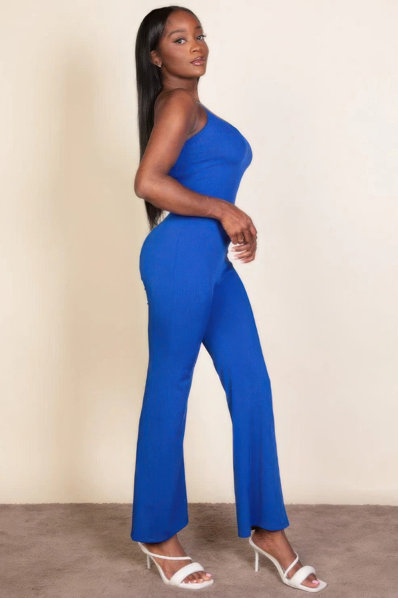 Ribbed sleeveless wide leg jumpsuit product image