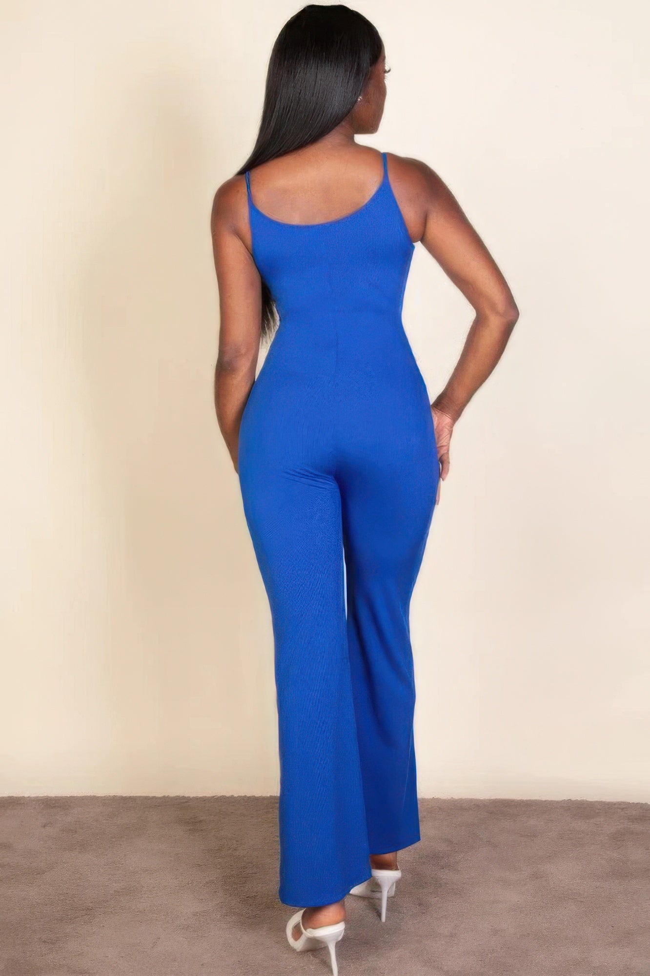 Ribbed sleeveless wide leg jumpsuit product image