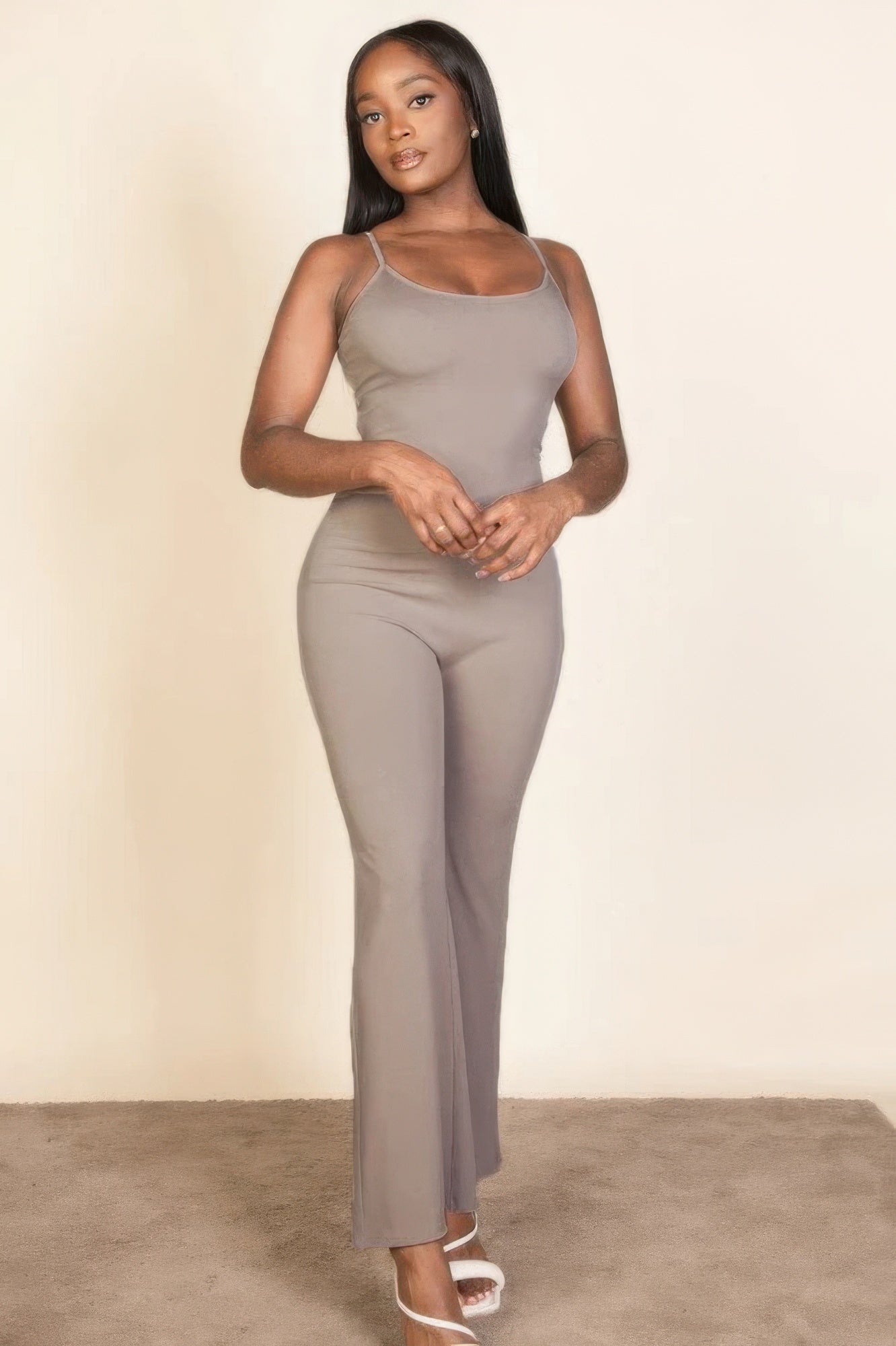 Ribbed sleeveless wide leg jumpsuit product image