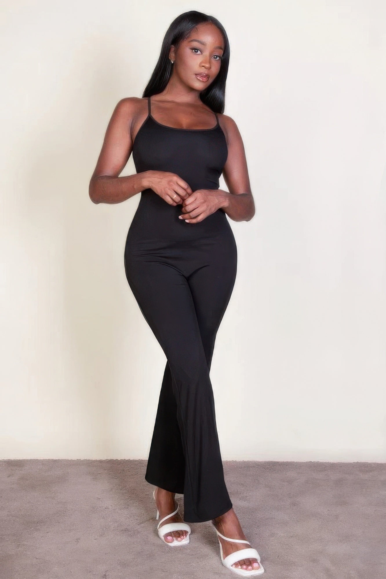 Ribbed sleeveless wide leg jumpsuit product image