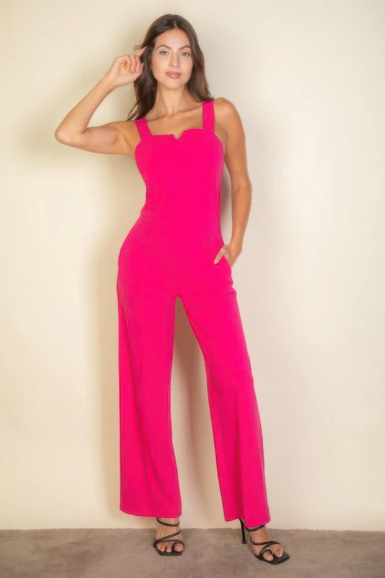 Notched neck cami jumpsuit product image