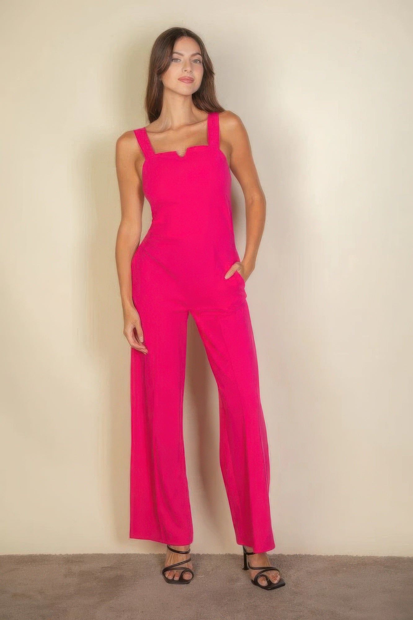 Notched neck cami jumpsuit product image