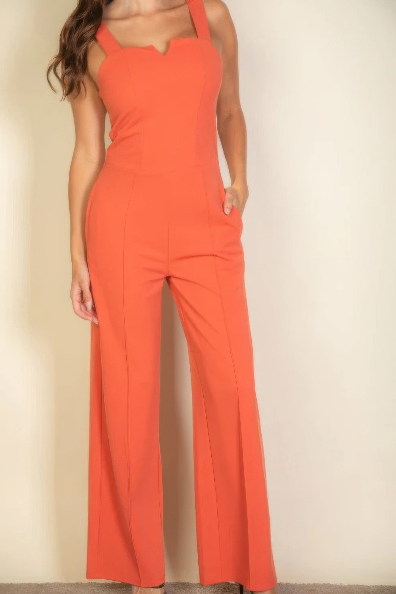 Notched neck cami jumpsuit product image