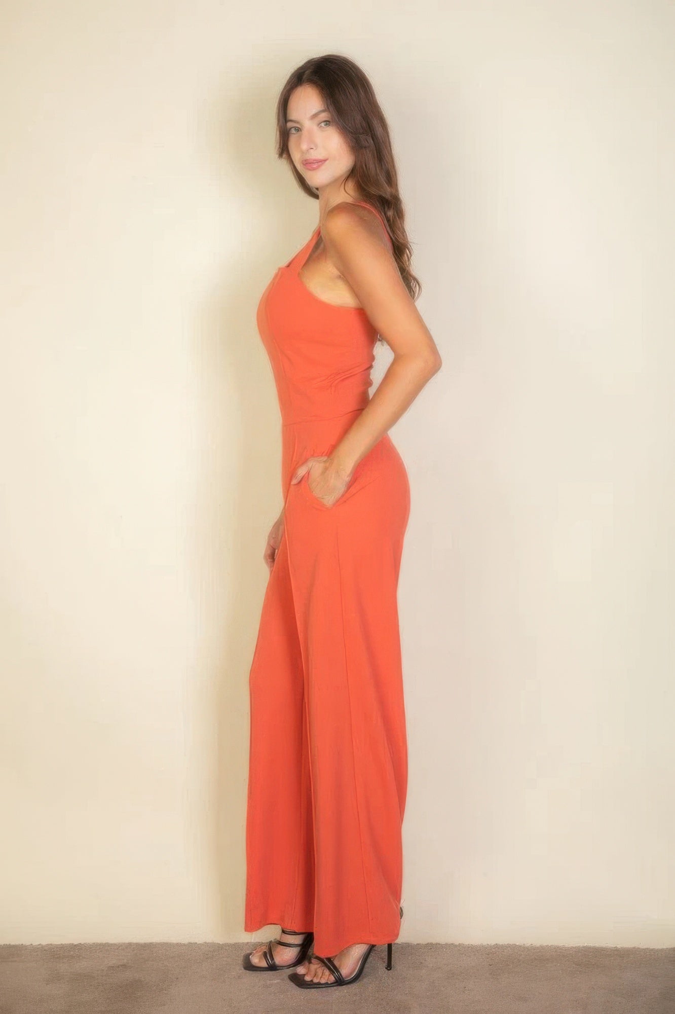 Notched neck cami jumpsuit product image
