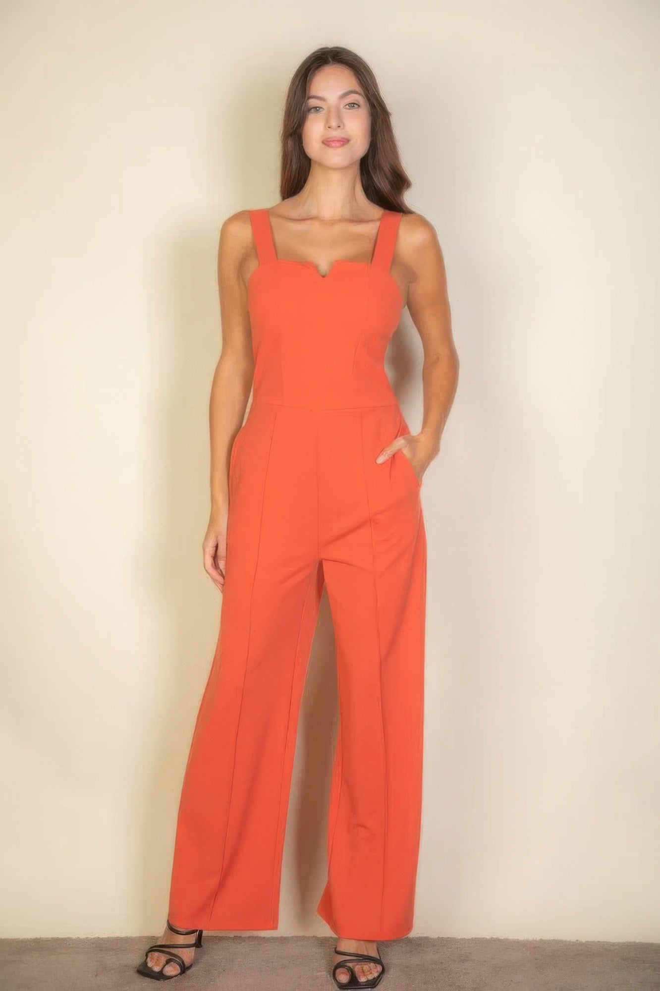 Notched neck cami jumpsuit product image