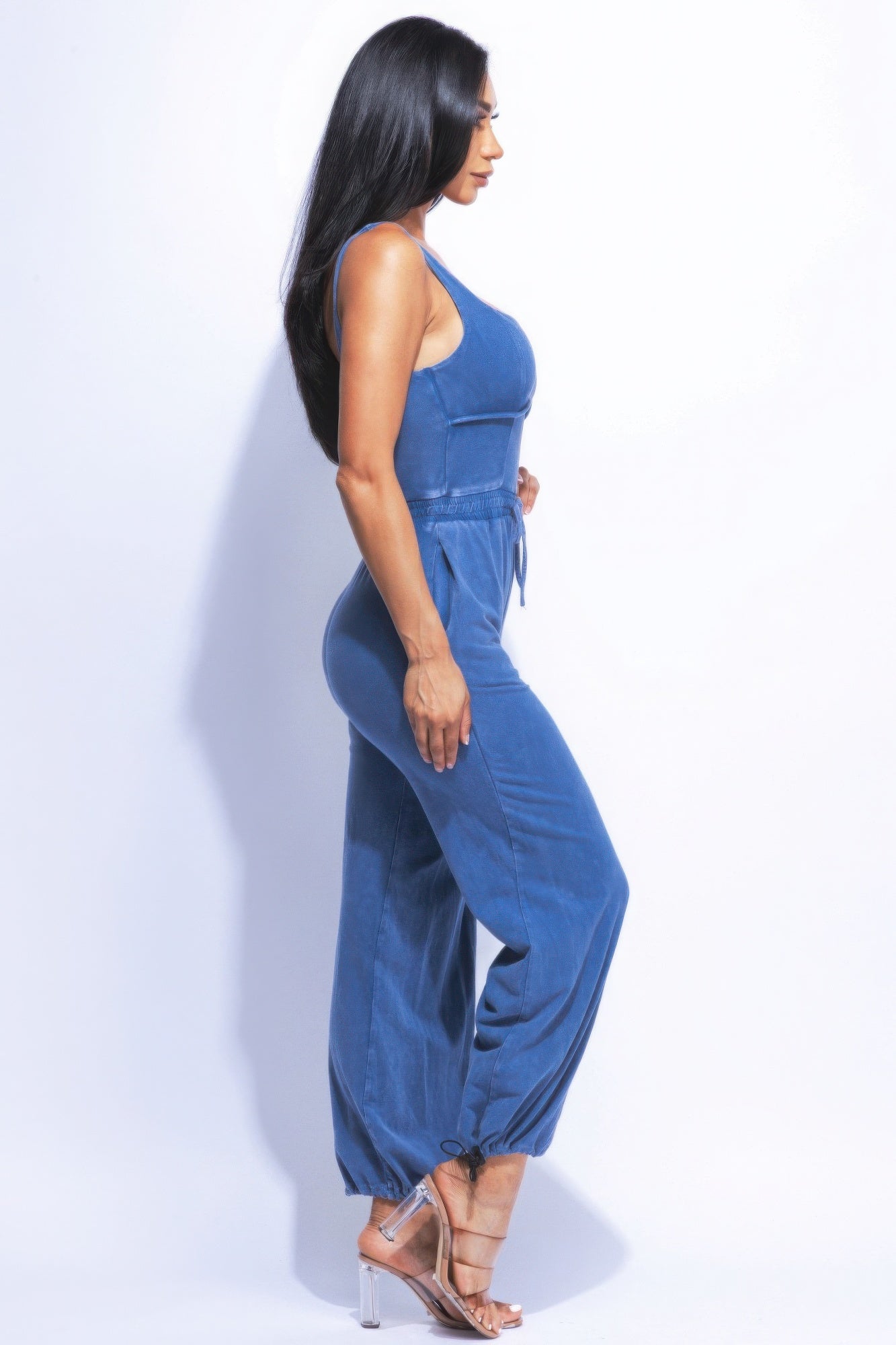 Washed Jumpsuit With Adjustable Ankle product image