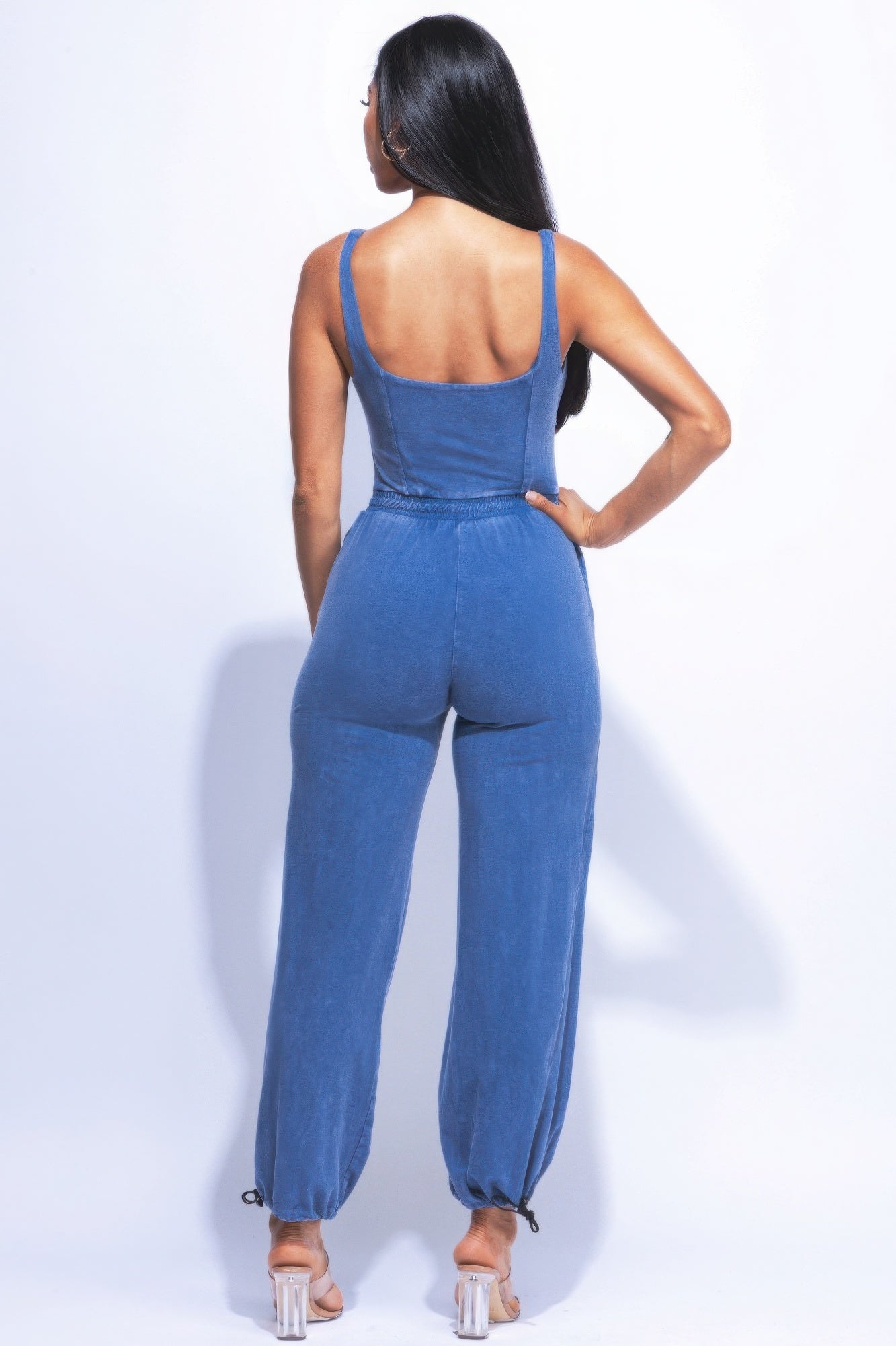 Washed Jumpsuit With Adjustable Ankle product image