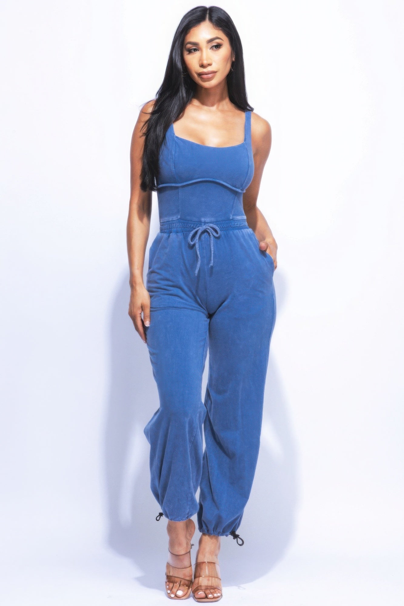 Washed Jumpsuit With Adjustable Ankle product image