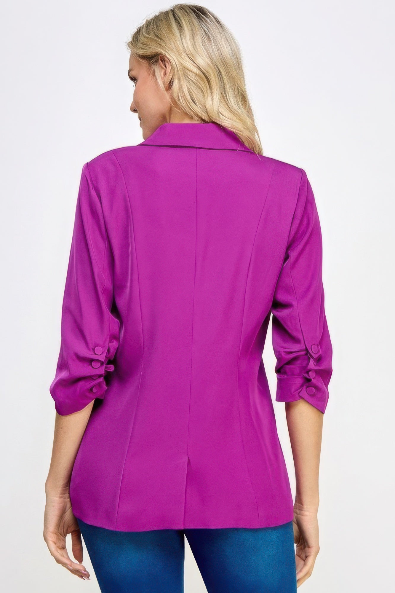 Buttoned Detail 3/4 Sleeve Blazer product image