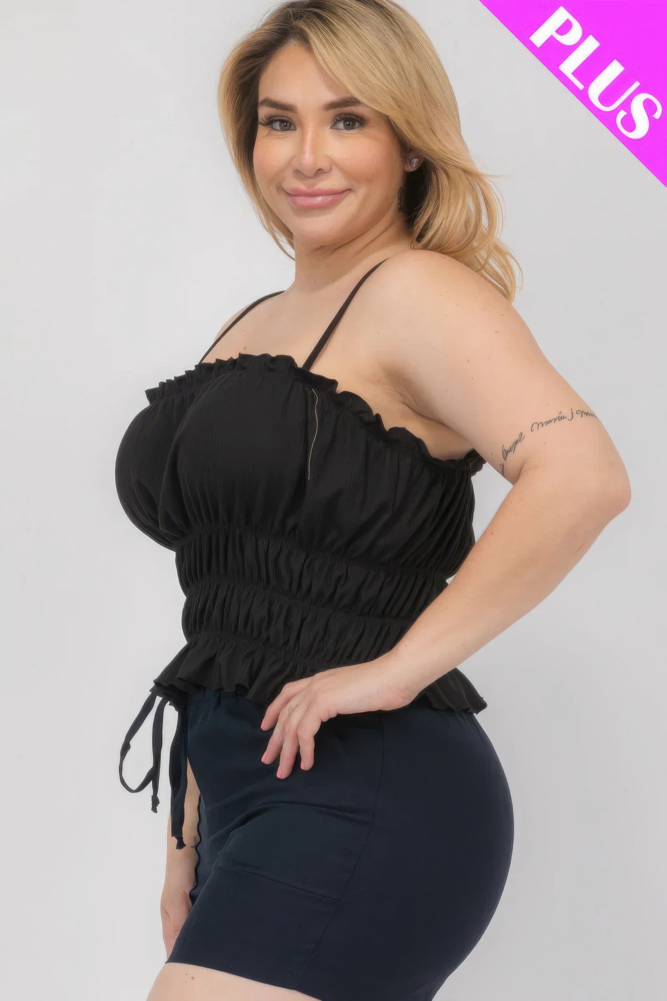 Plus Size Tiered Shirred Body Crop Top product image