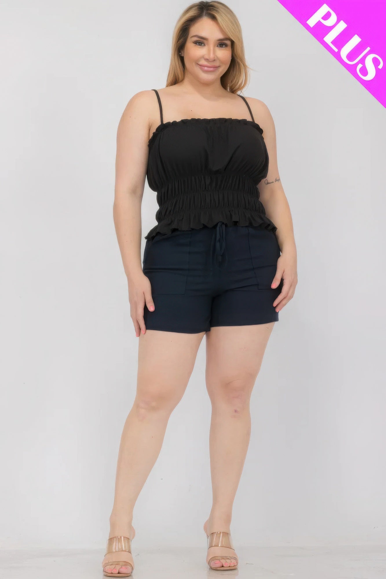 Plus Size Tiered Shirred Body Crop Top product image