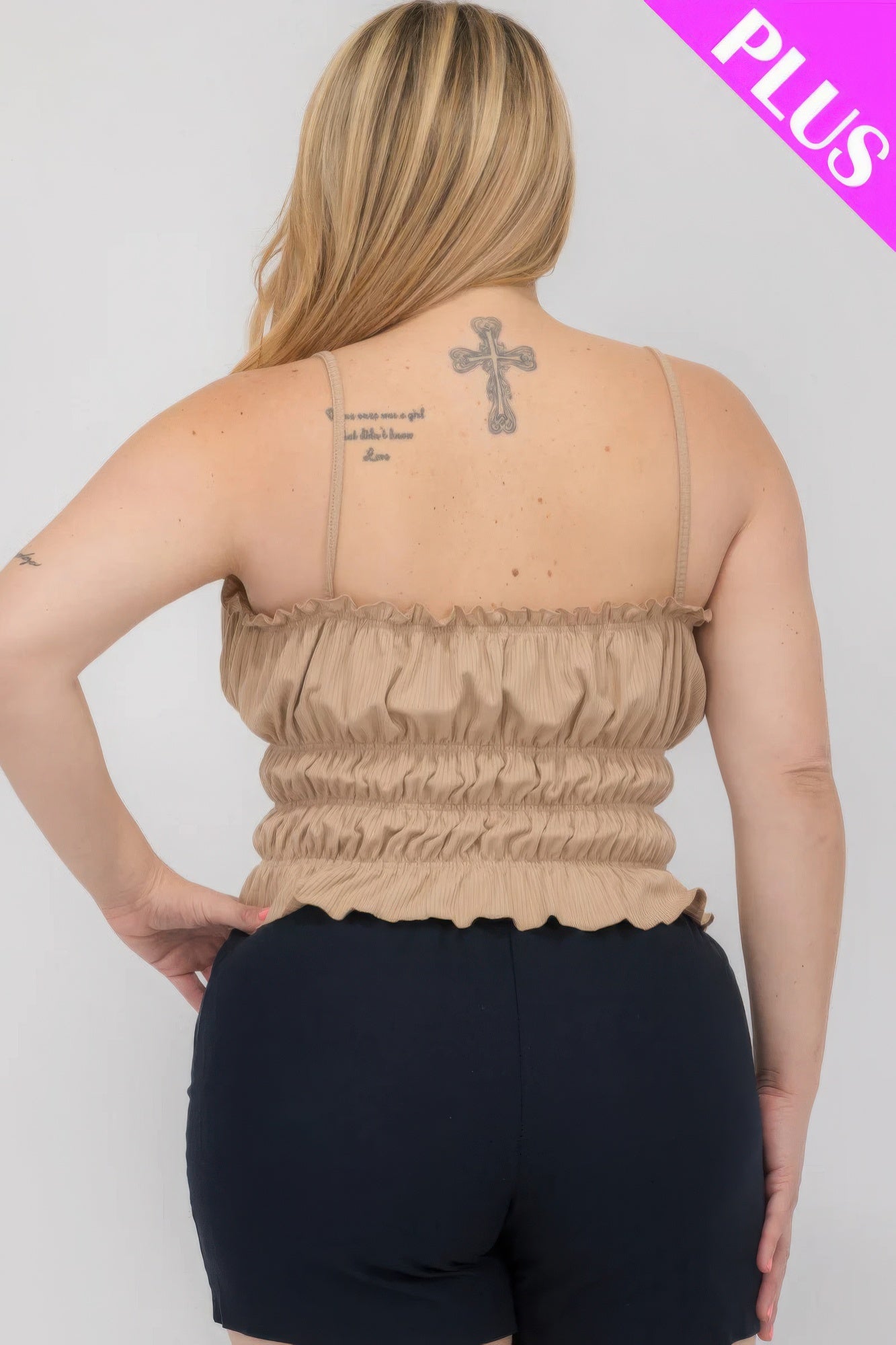 Plus Size Tiered Shirred Body Crop Top product image