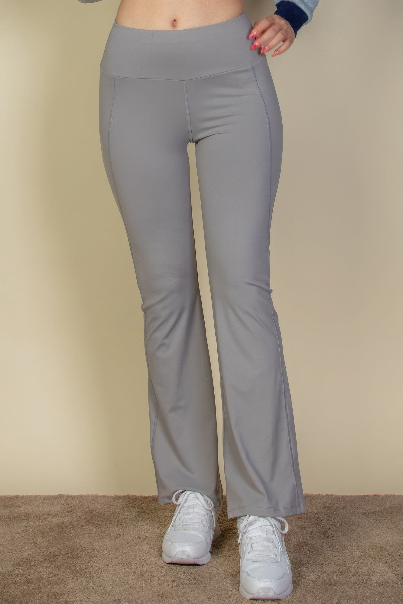 Wide waistband flare leg pants product image