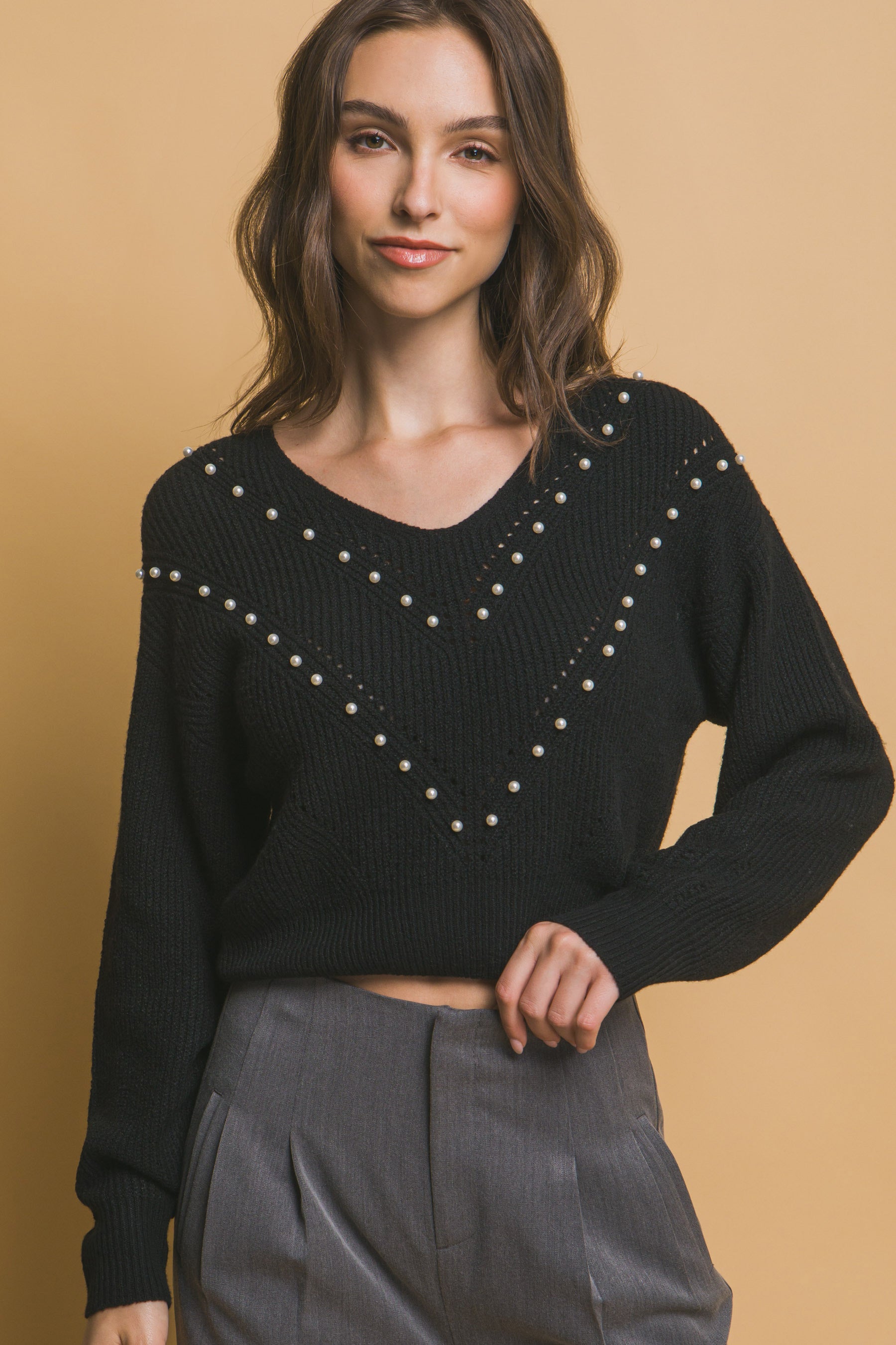 Pearl details sweater product image