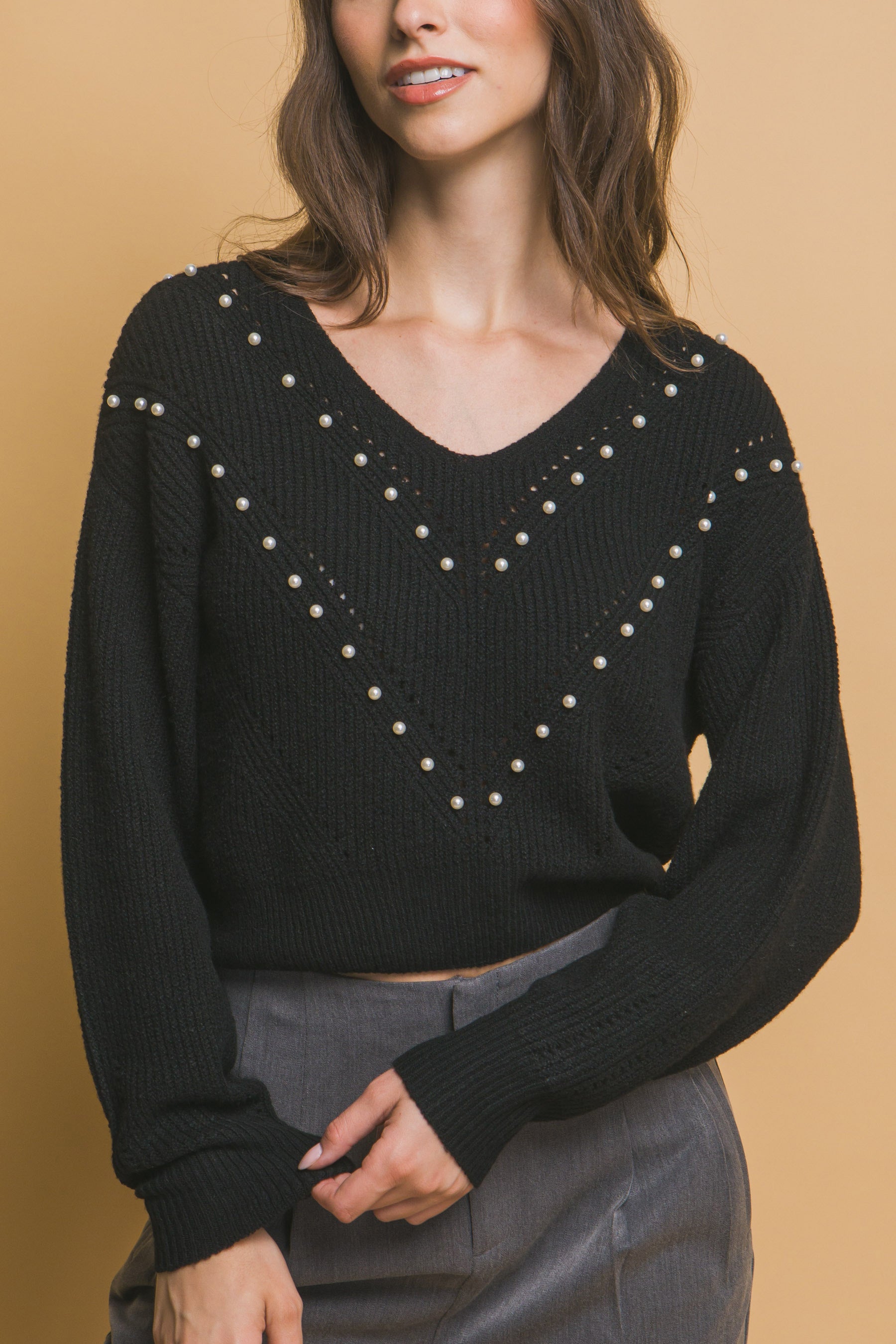 Pearl details sweater product image