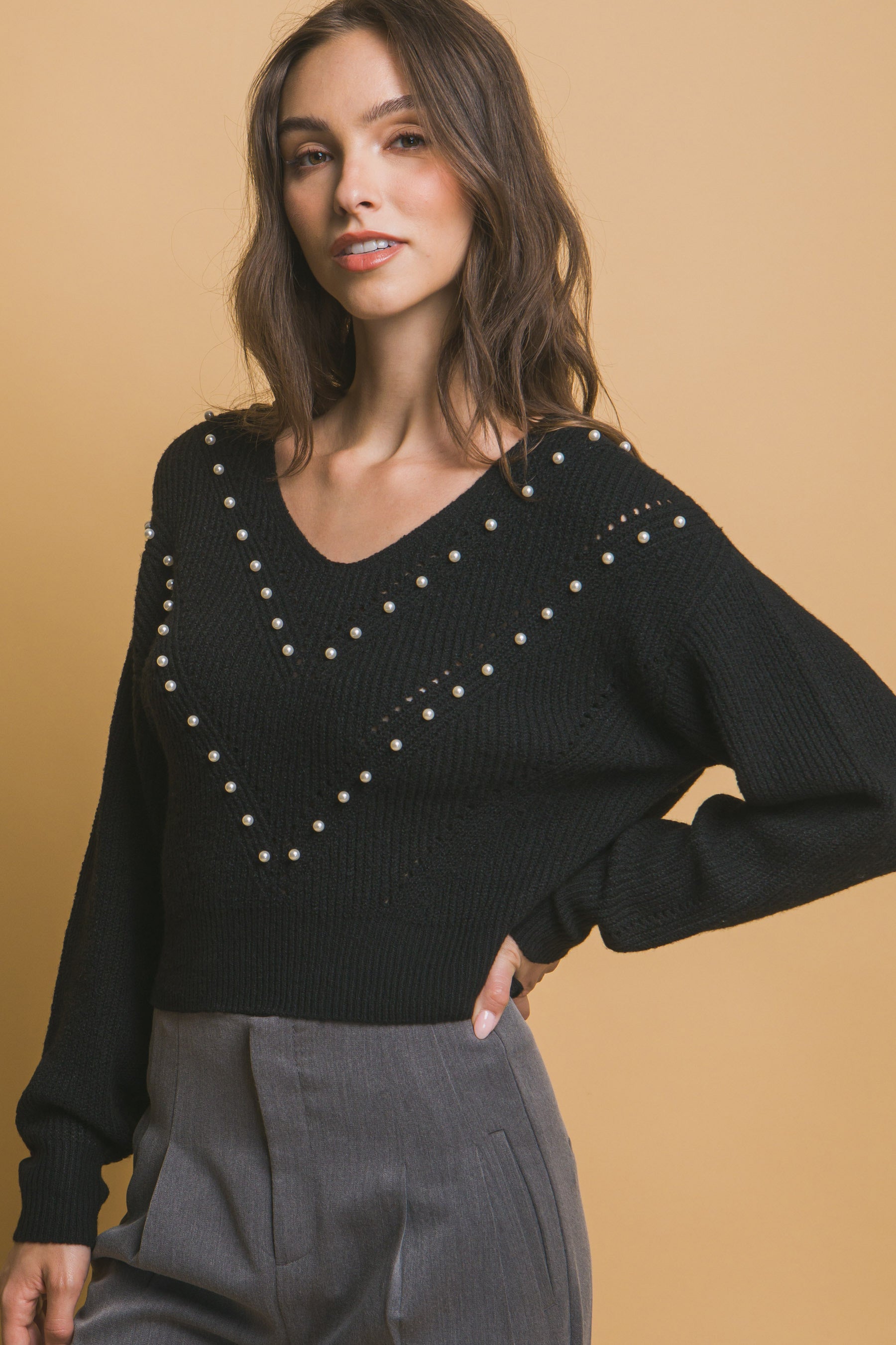 Pearl details sweater product image