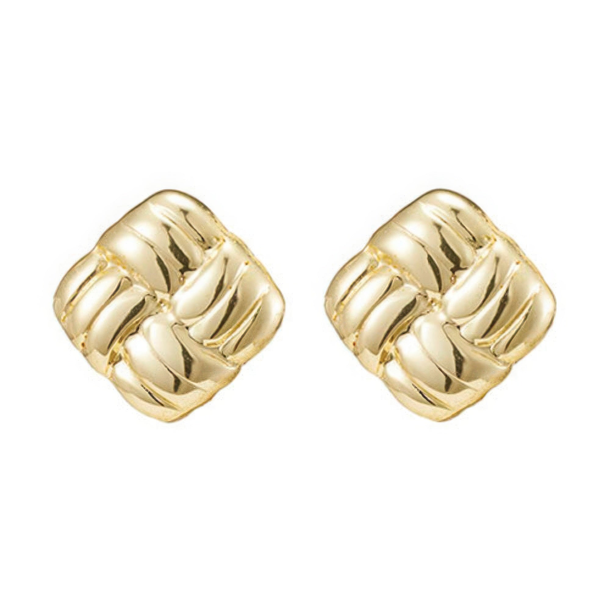 Gold plated stainless steel button earring product image