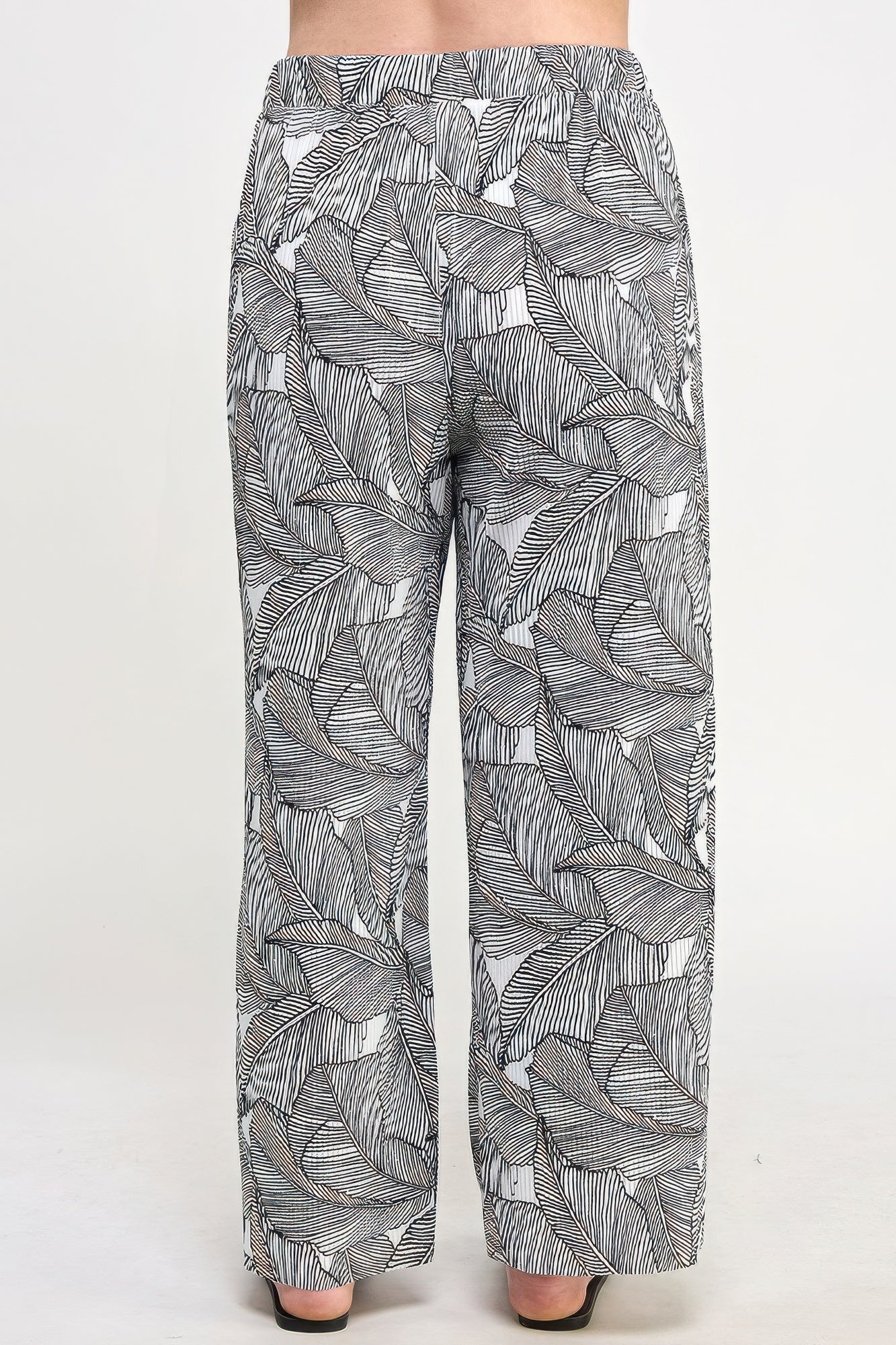 Plisse Palm Print Pants product image