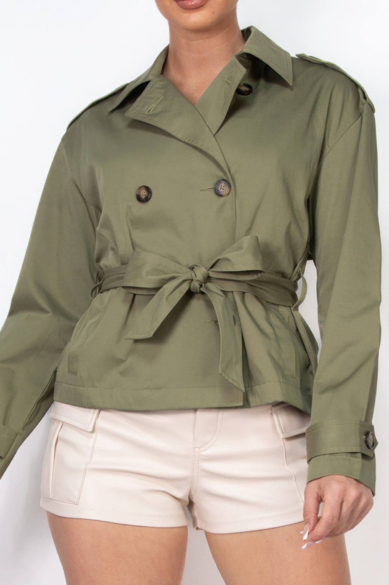 Double-breasted Waist-tie Trench Coat product image