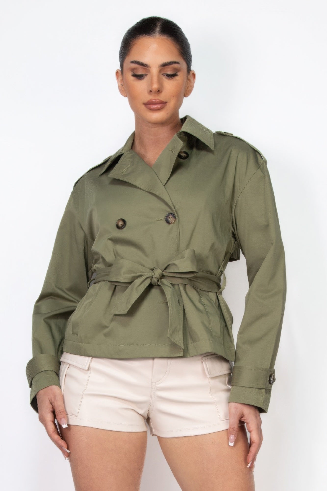 Double-breasted Waist-tie Trench Coat product image