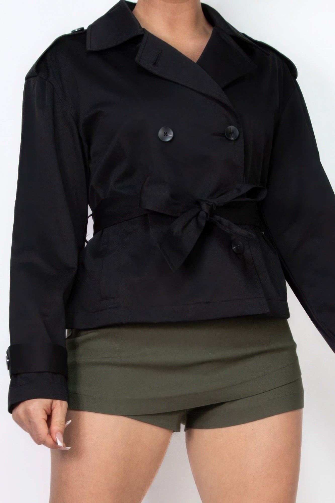 Double-breasted Waist-tie Trench Coat product image