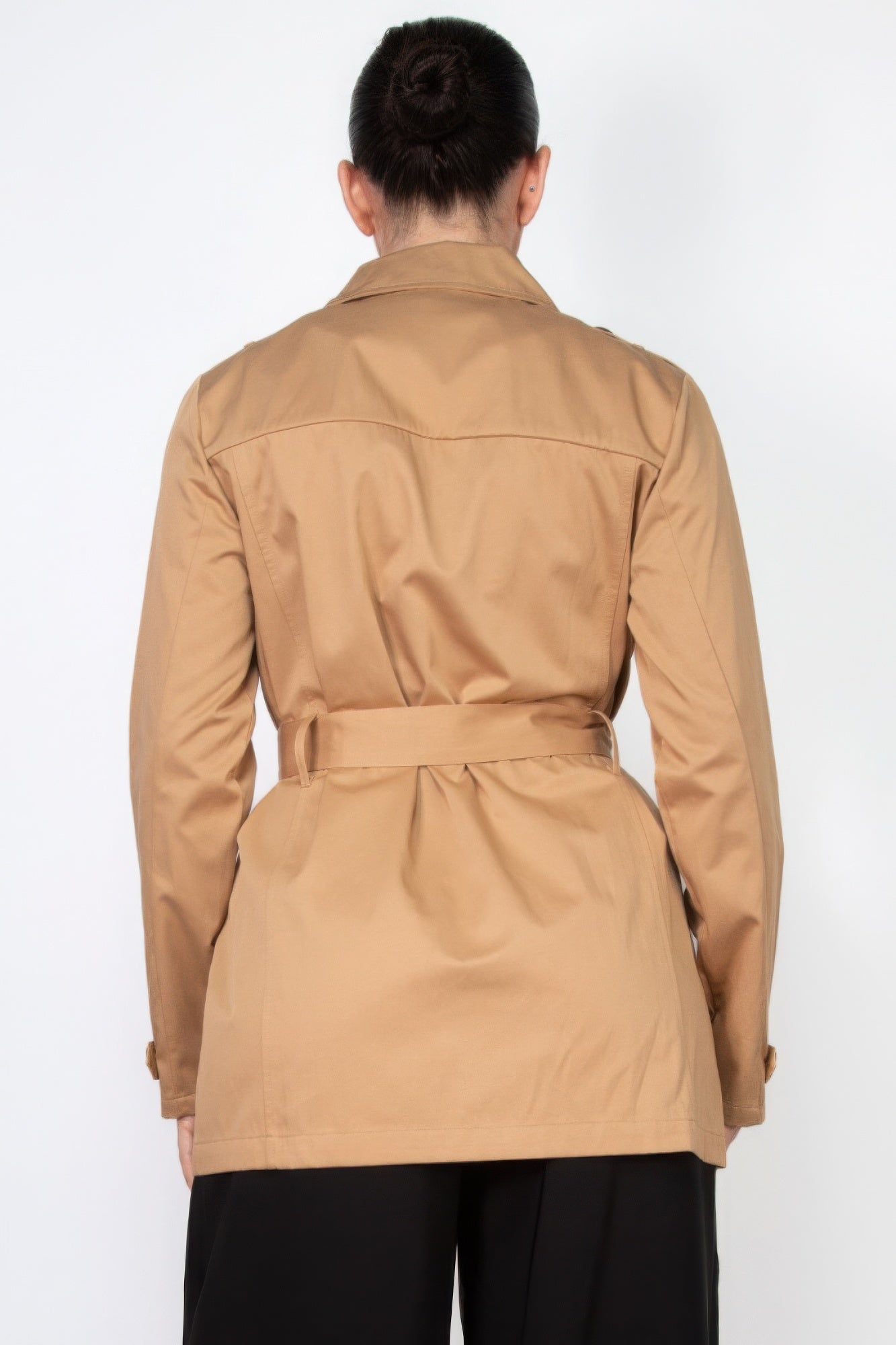 Double-breasted Notch Belted Coat product image