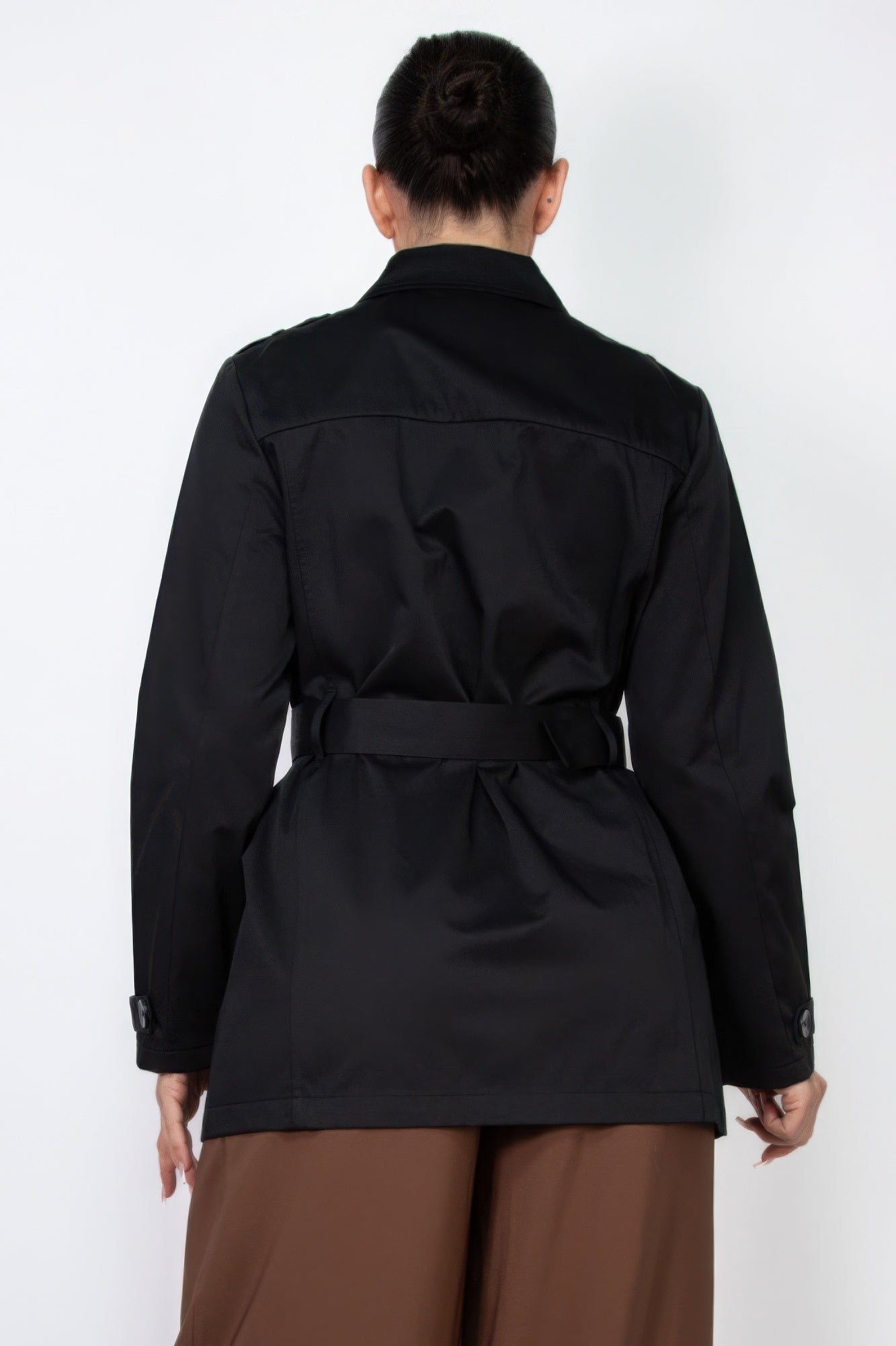 Double-breasted Notch Belted Coat product image