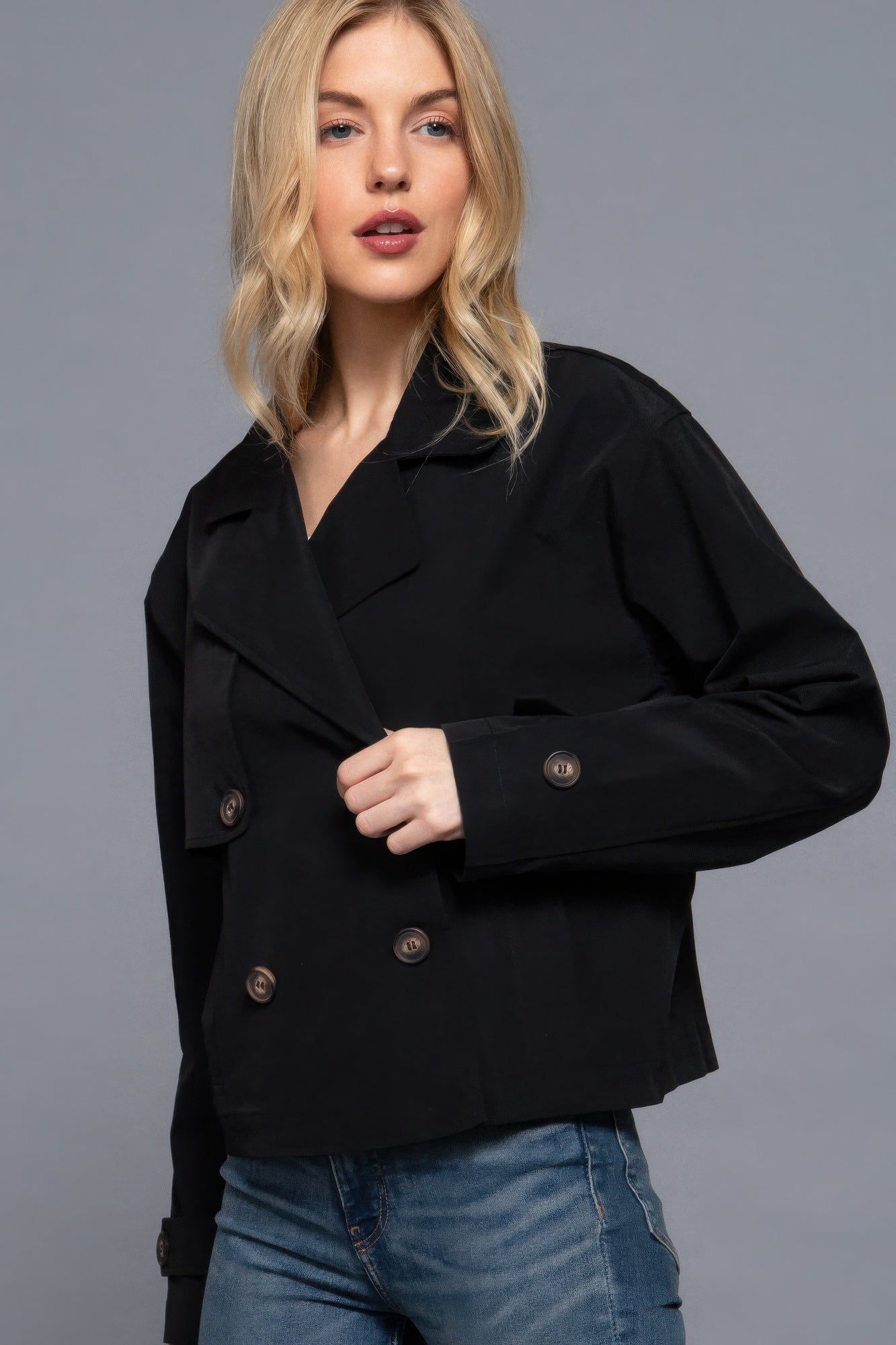 Double Breasted Short Trench Jacket product image