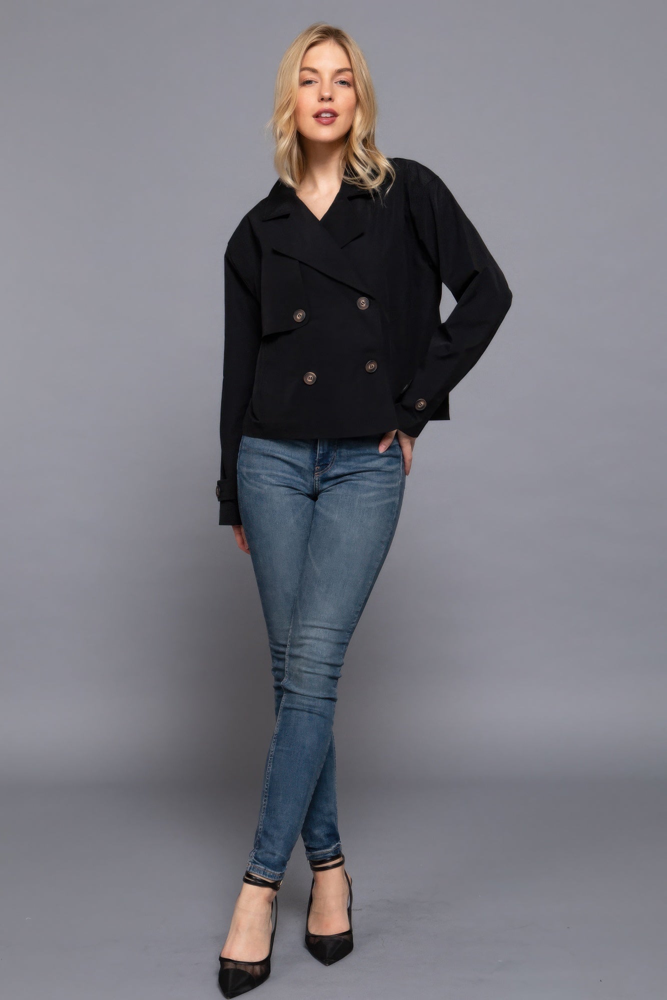Double Breasted Short Trench Jacket product image